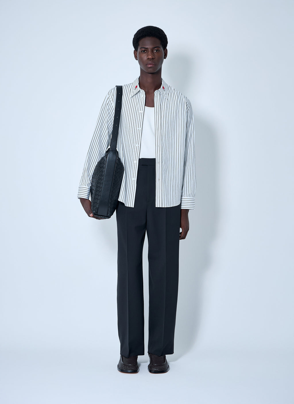 Bottega Veneta Men Pinstriped Button-Down Shirt