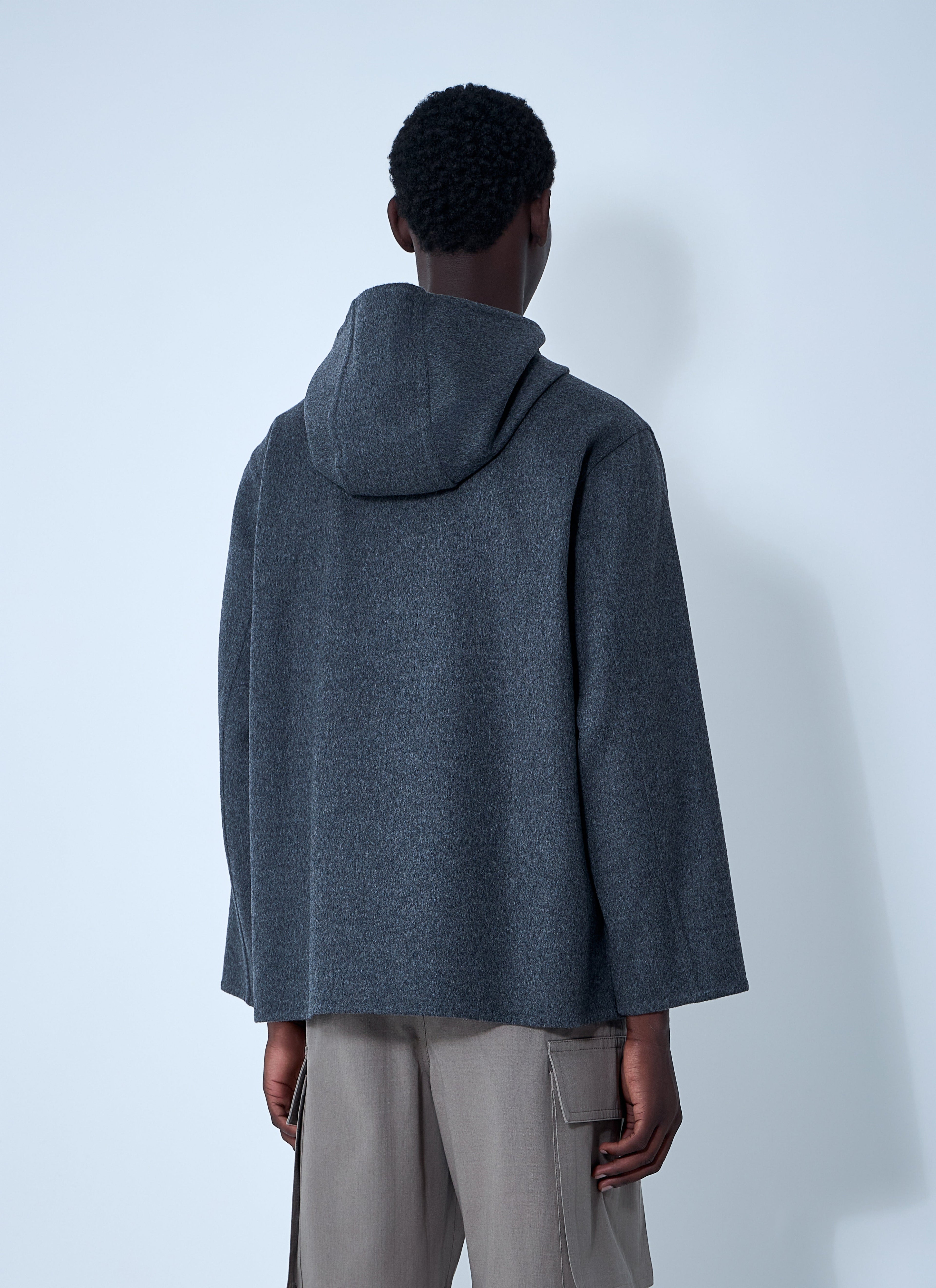 Bottega Veneta Men Double Face Wool Hooded Jacket