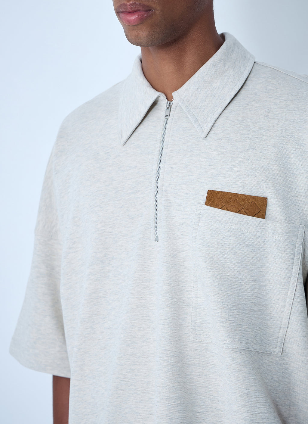 Bottega Veneta Men Double Cotton Melange Polo