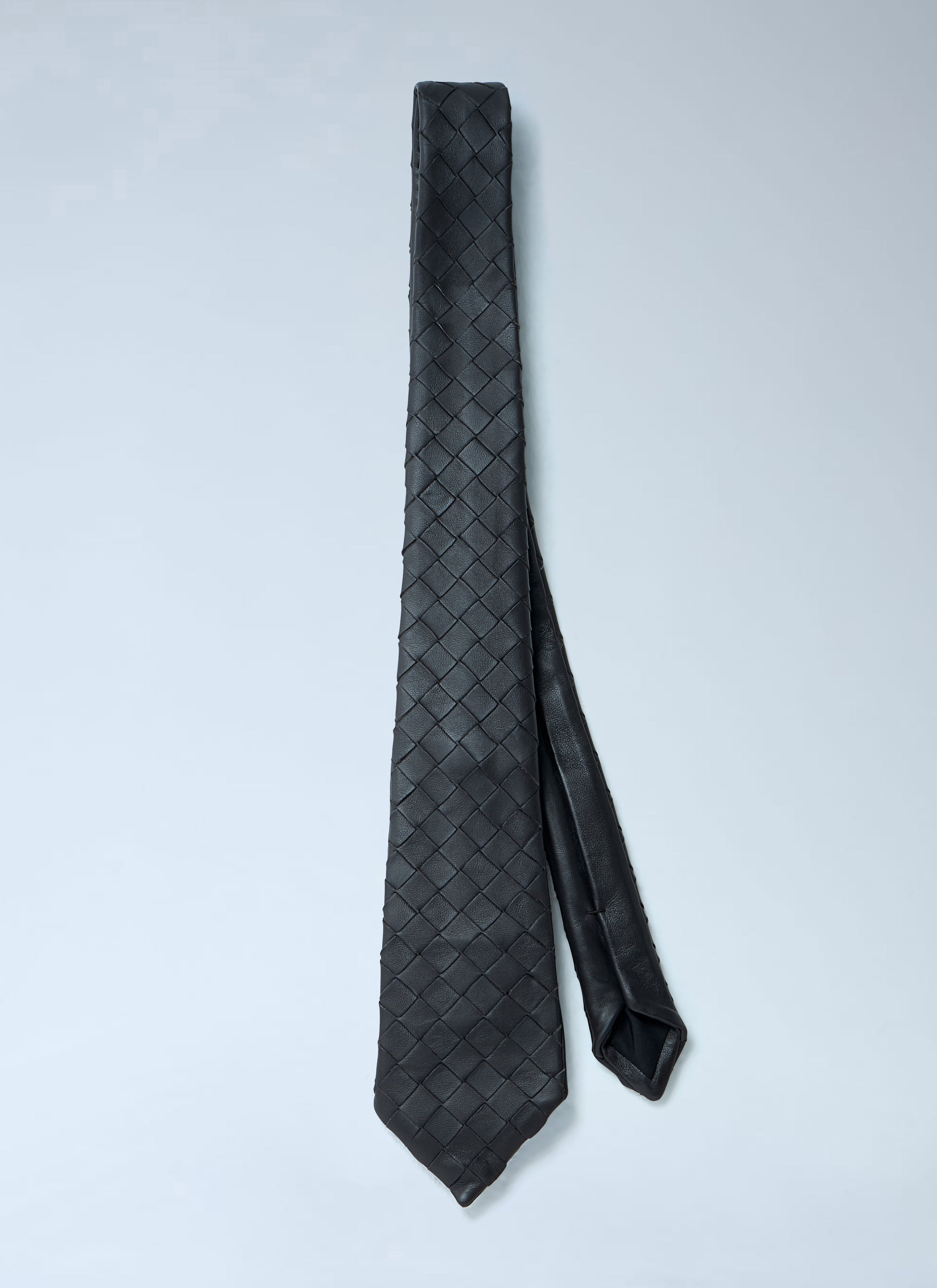 Bottega Veneta Men Intrecciato Leather Tie