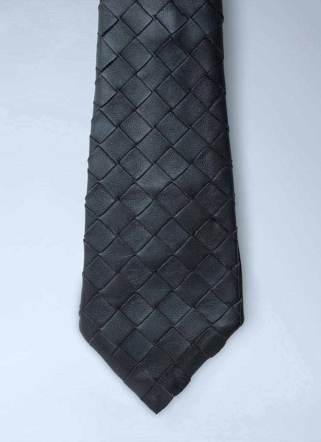 Bottega Veneta Men Intrecciato Leather Tie