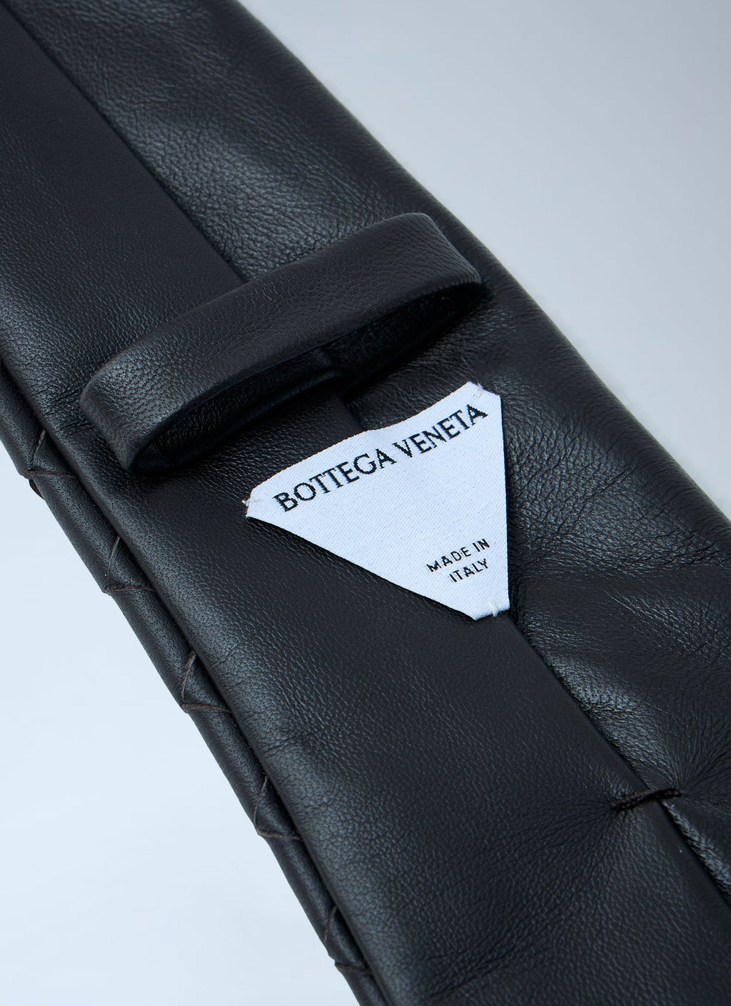 Bottega Veneta Men Intrecciato Leather Tie