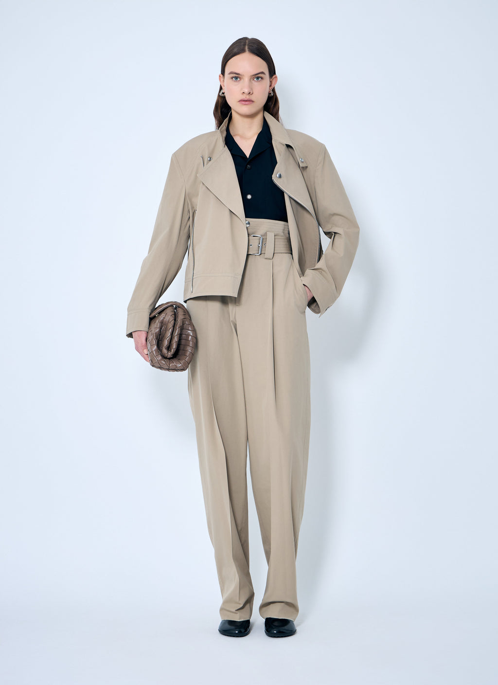 Bottega Veneta Women Wool Camp Collar Shirt