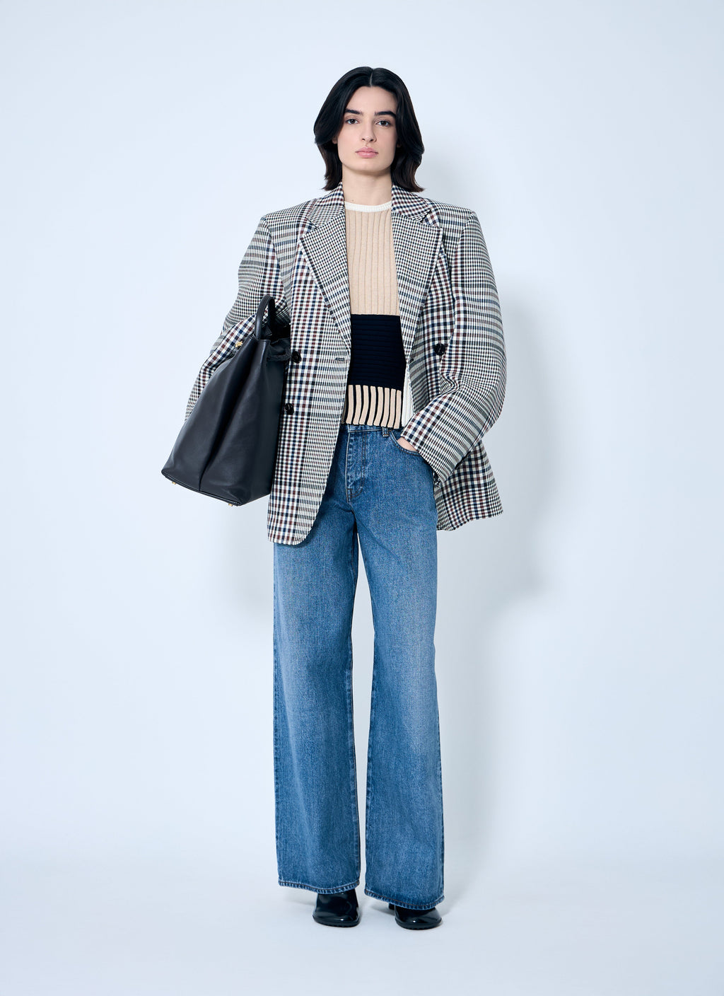 Bottega Veneta Women Rib Patchwork Sweater