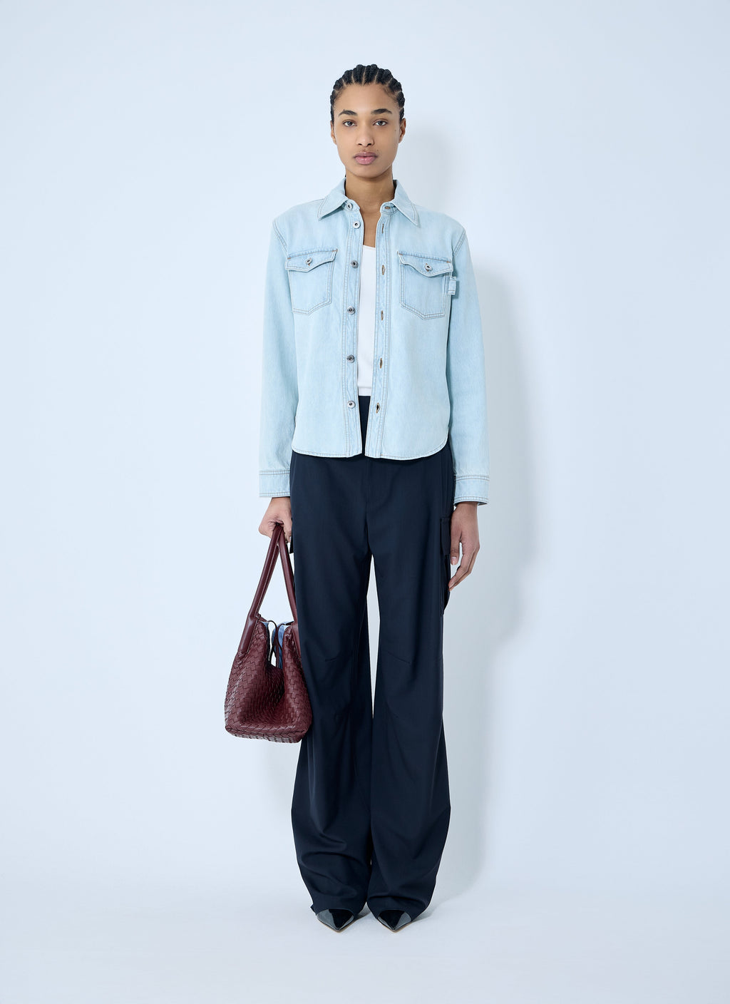 Bottega Veneta Women Extra Bleach Denim Shirt