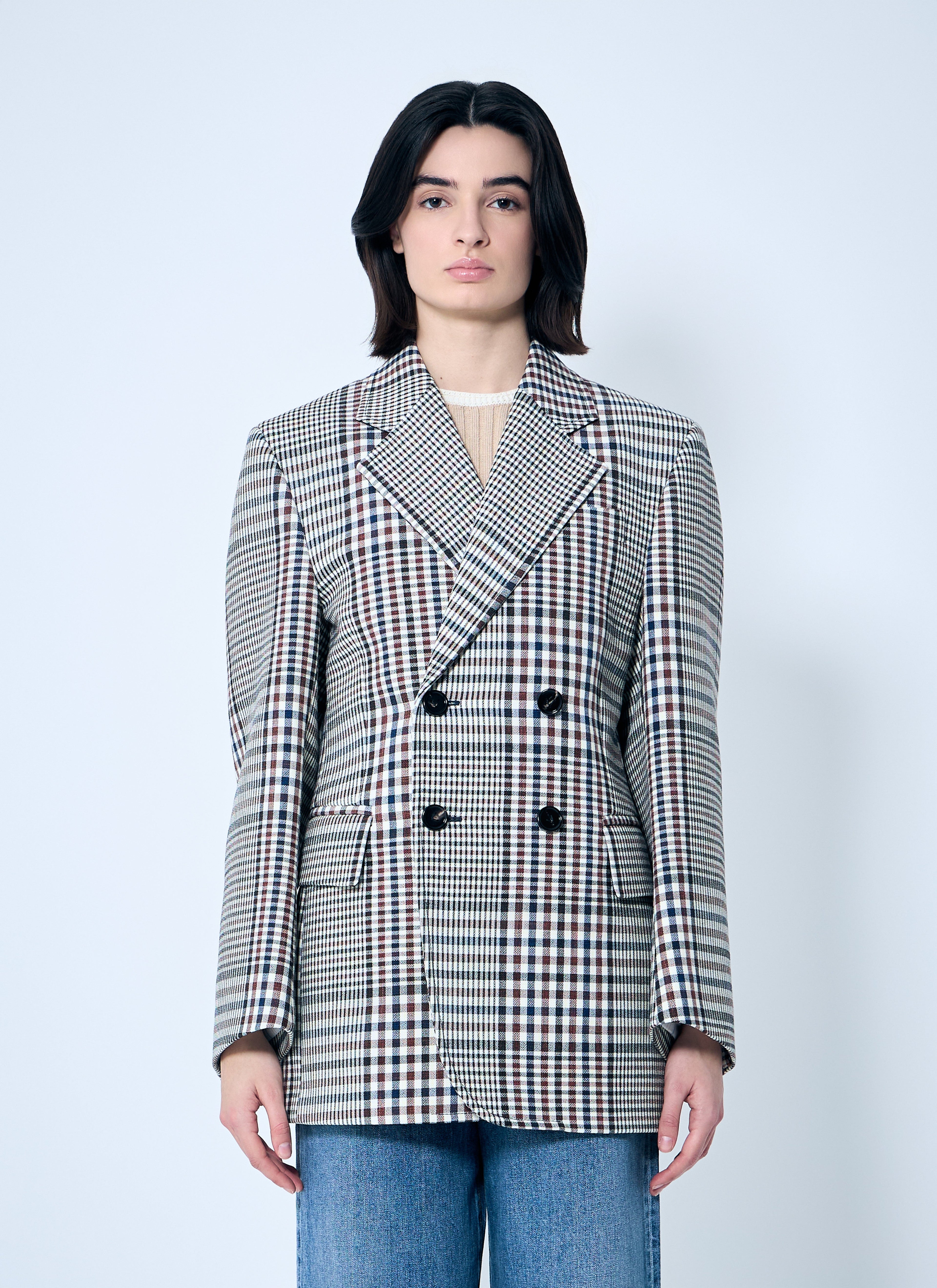 Bottega Veneta Women Structured Check-Cotton Blazer