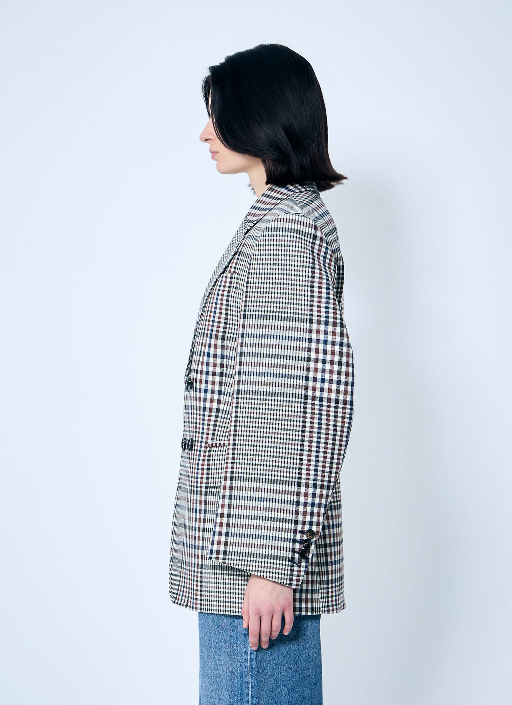 Bottega Veneta Women Structured Check-Cotton Blazer