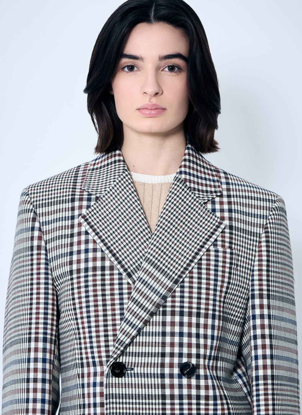 Bottega Veneta Women Structured Check-Cotton Blazer