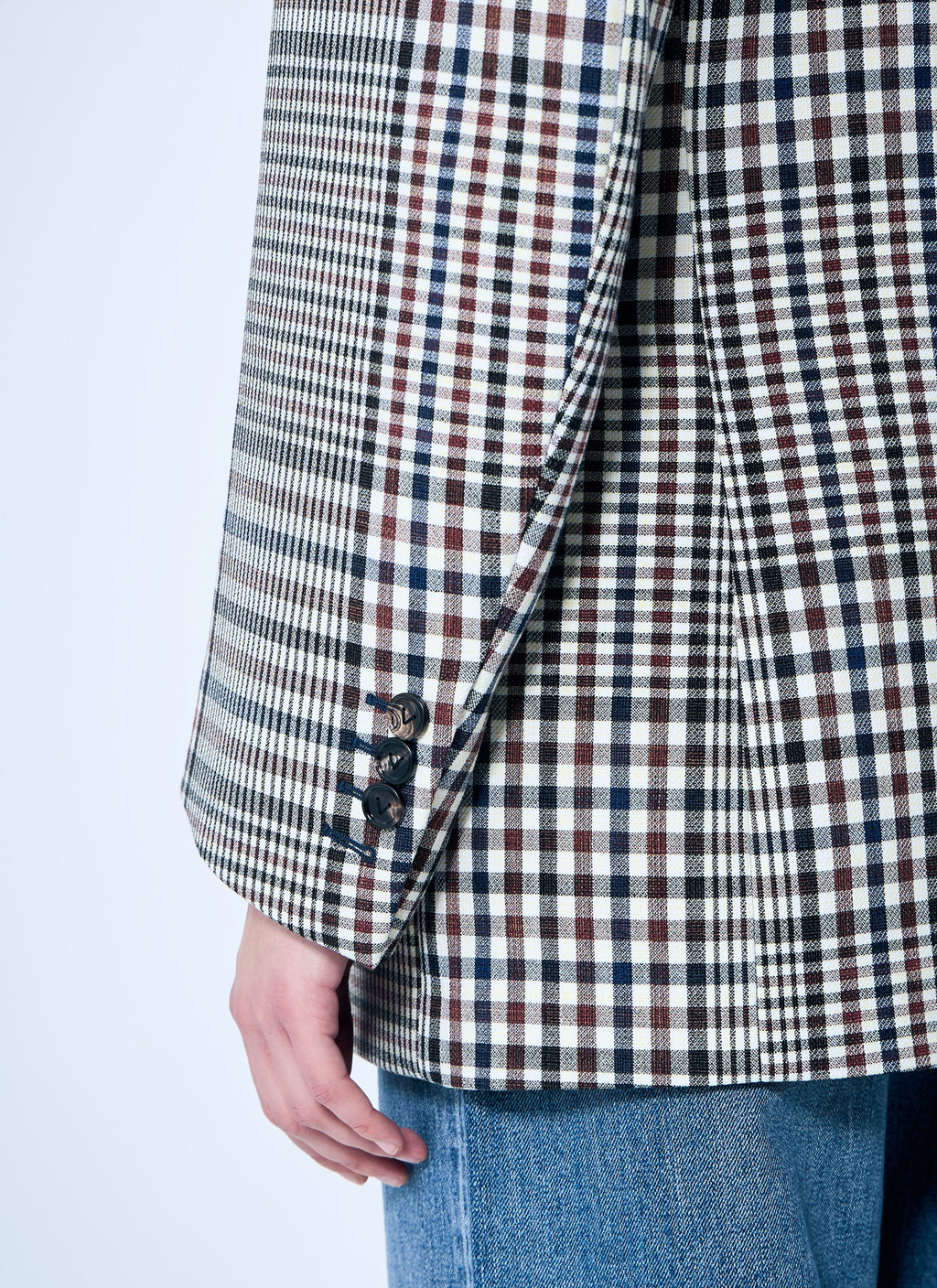 Bottega Veneta Women Structured Check-Cotton Blazer