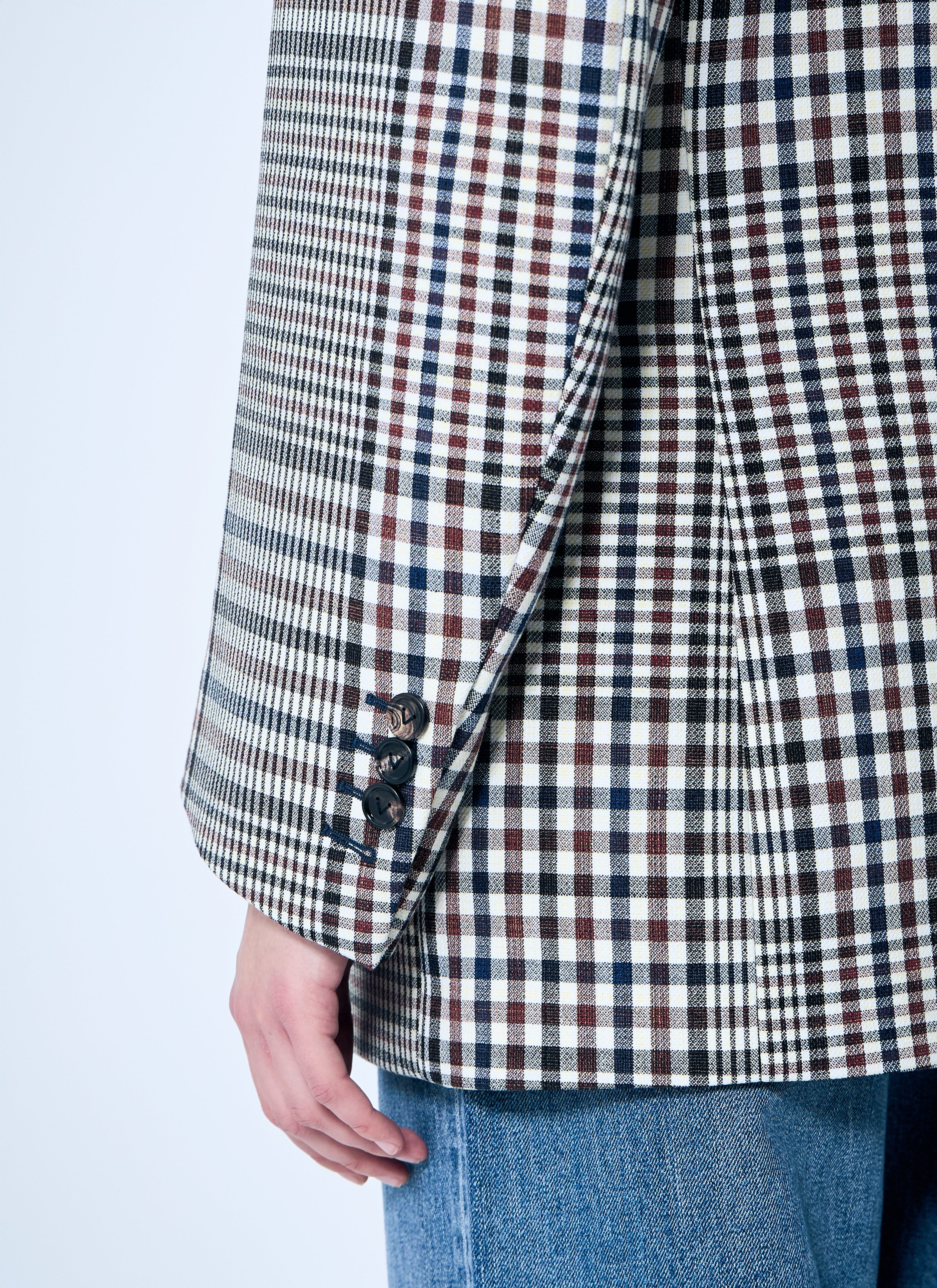 Bottega Veneta Women Structured Check-Cotton Blazer