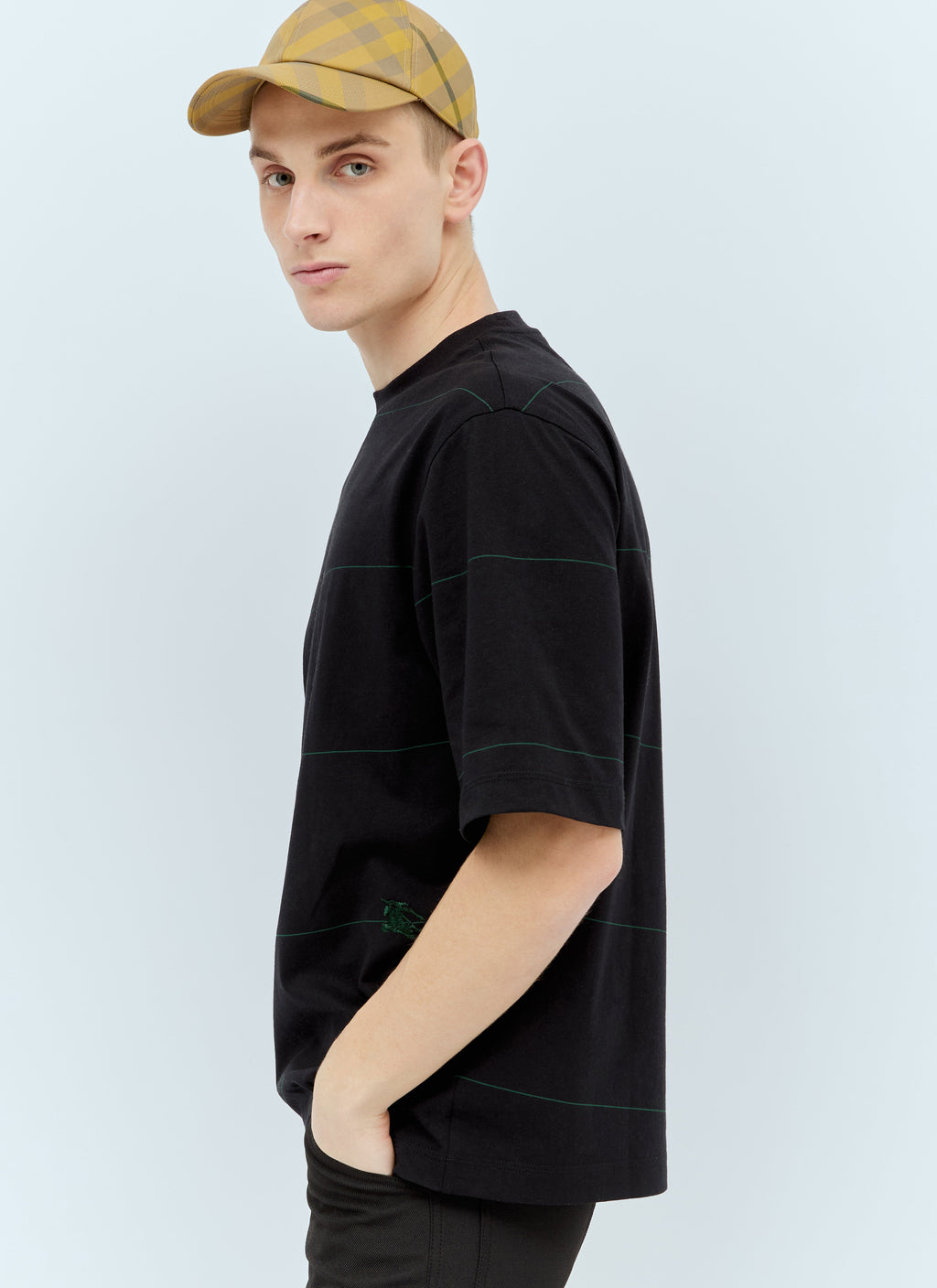 Burberry Men Striped Cotton T-Shirt