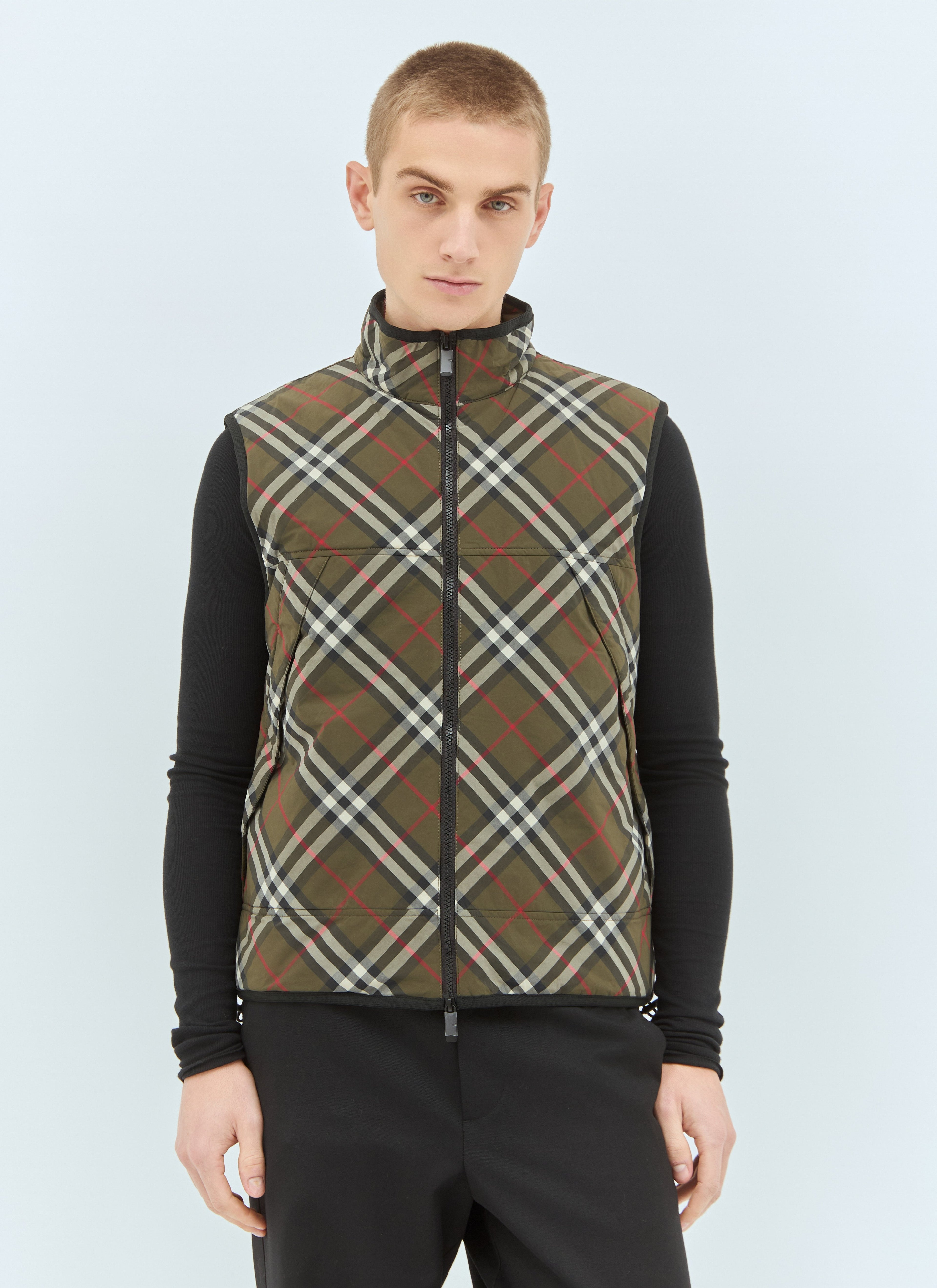 Burberry Men Check Padded Gilet