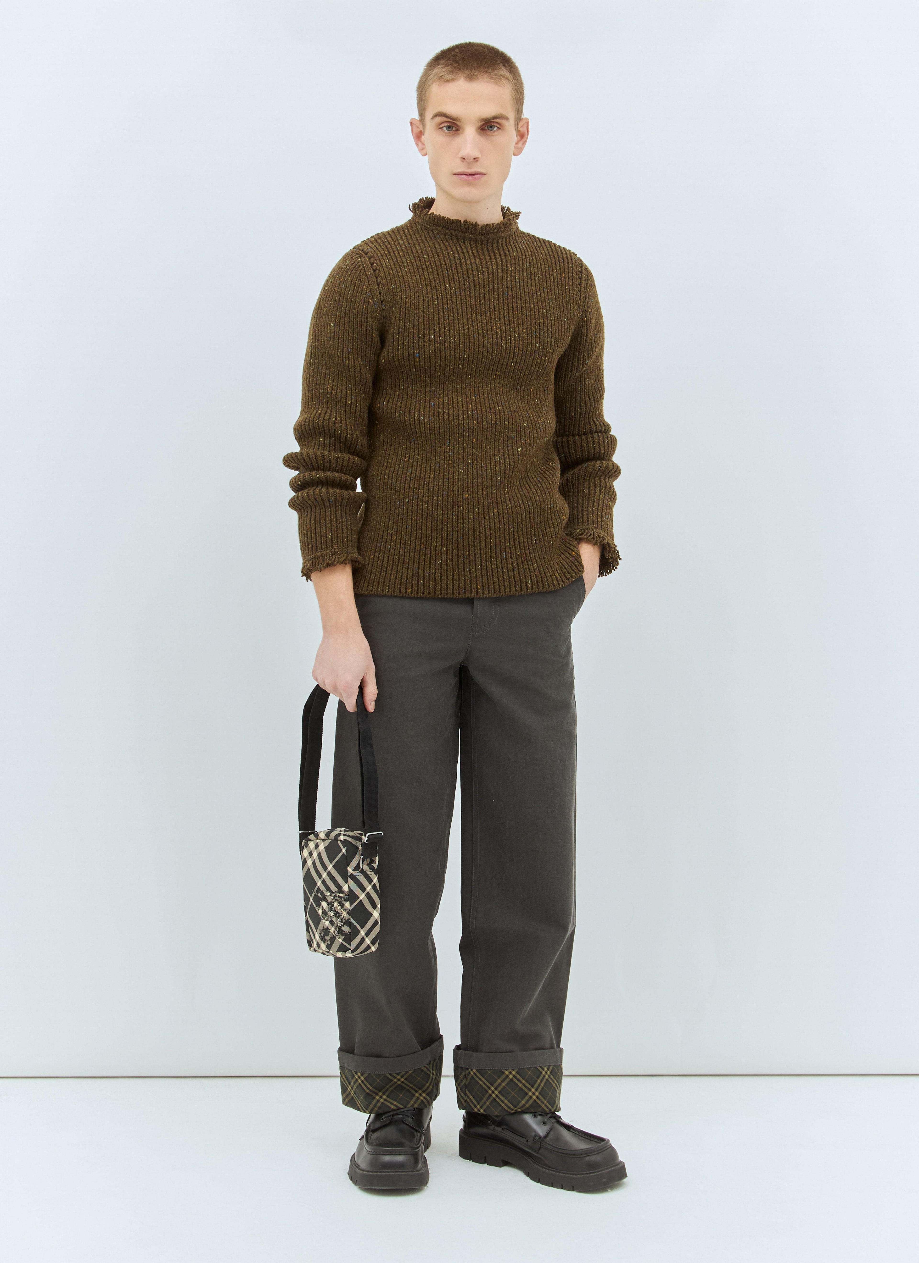 Burberry Men Fringed Wool Sweater