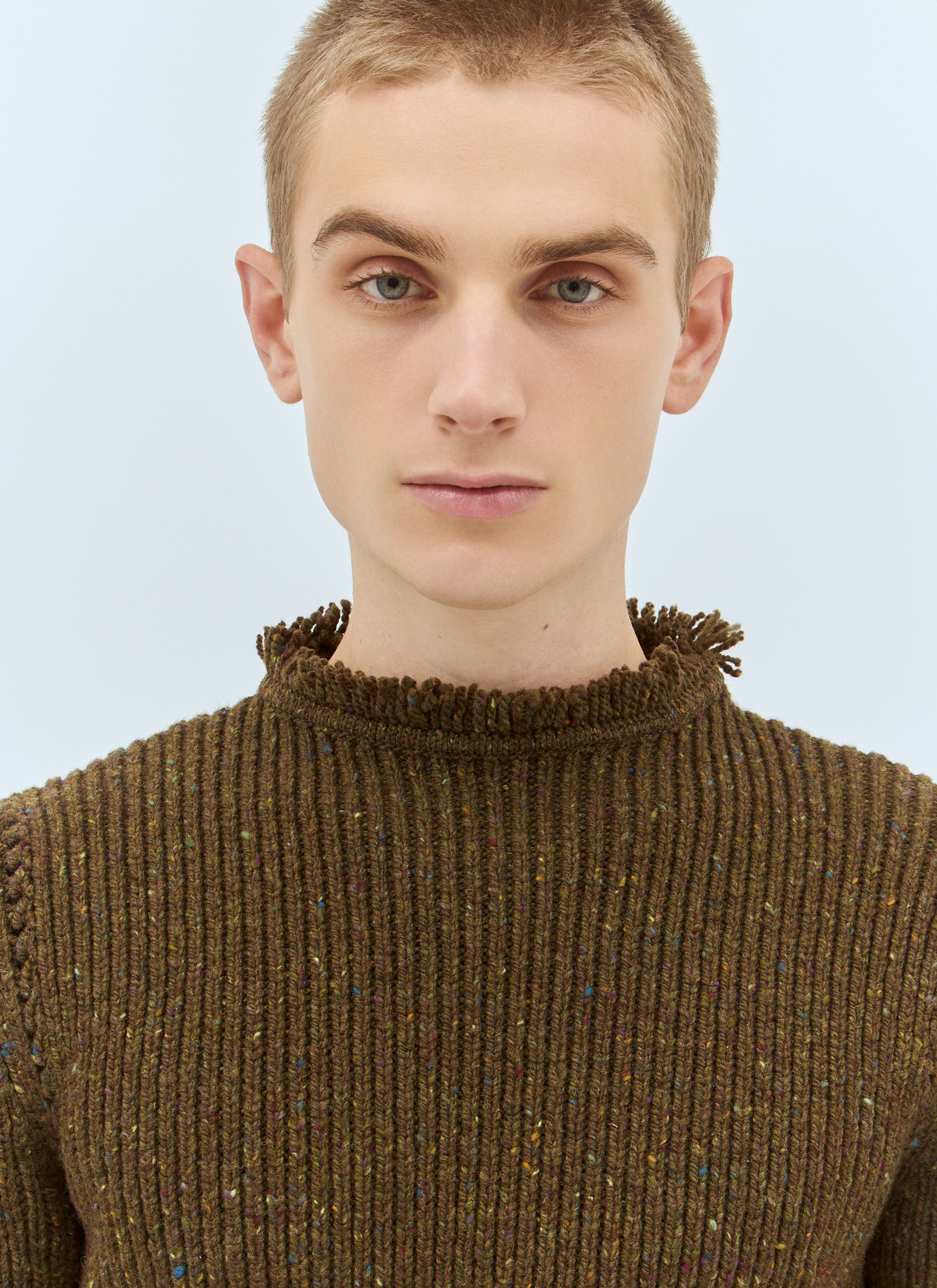 Burberry Men Fringed Wool Sweater