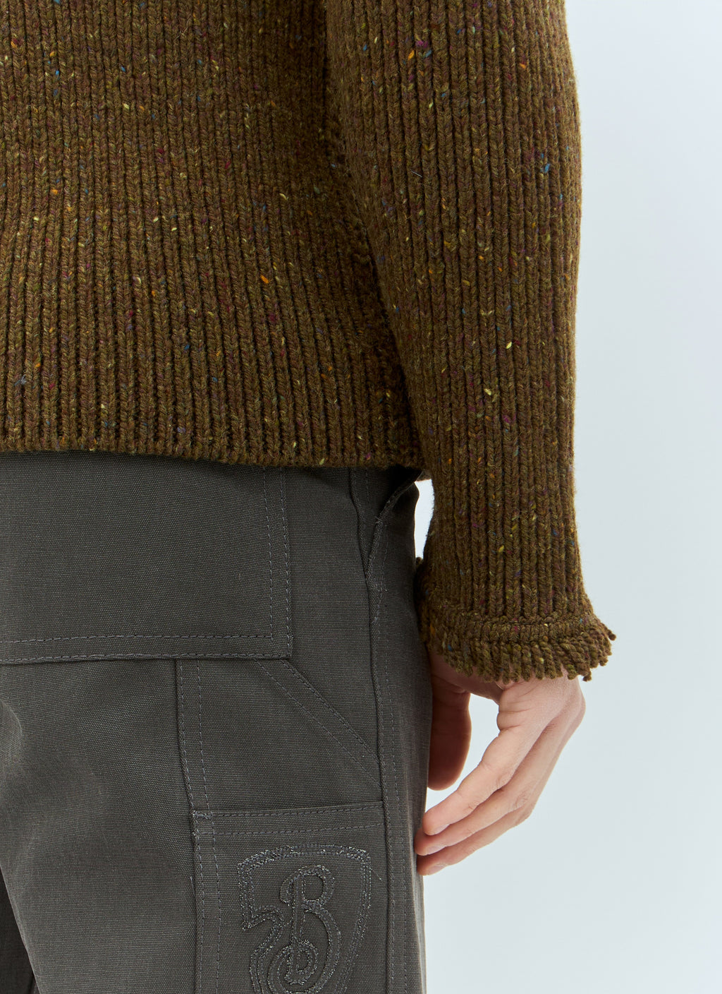 Burberry Men Fringed Wool Sweater