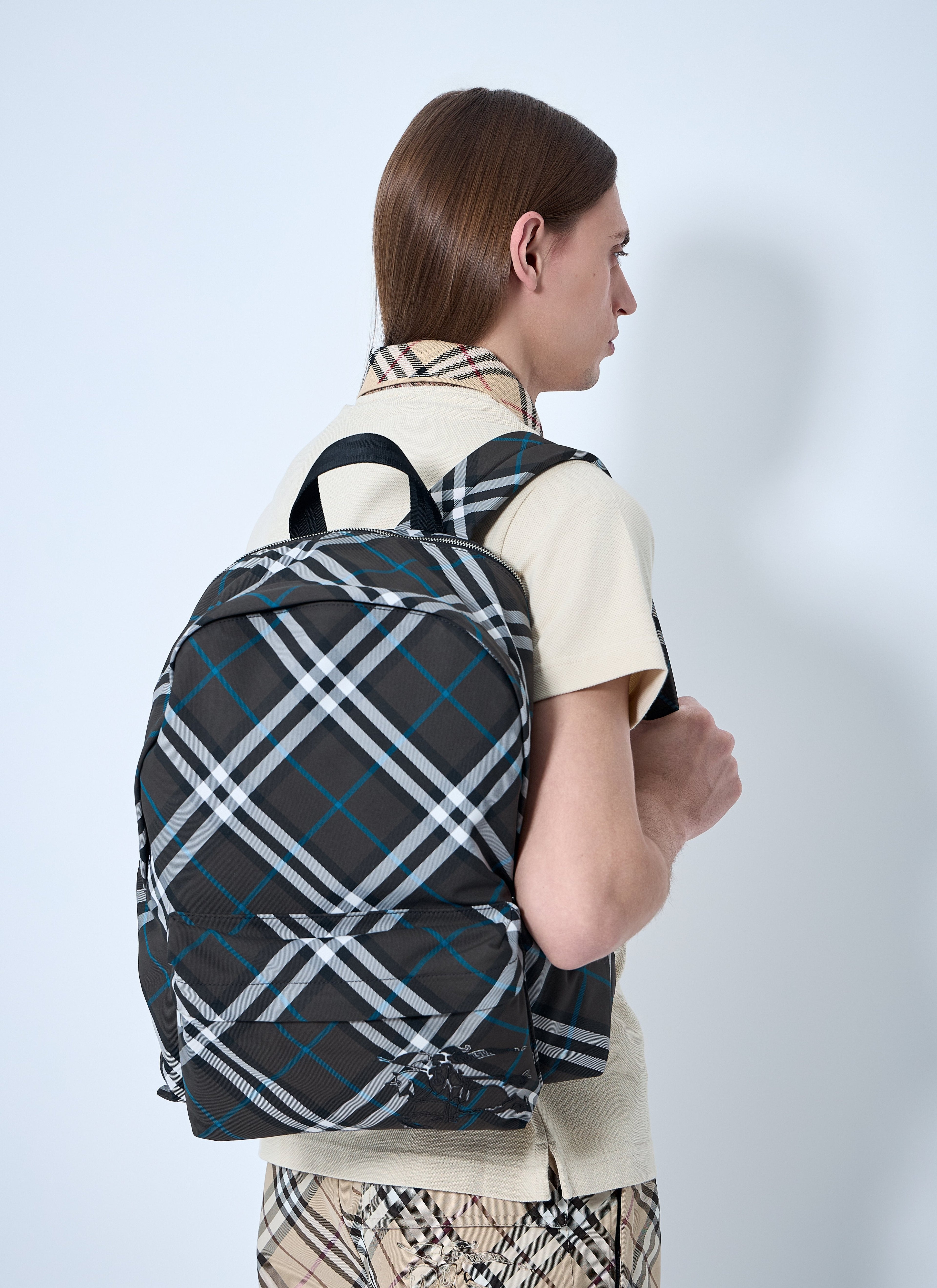 Burberry Men Check Backpack