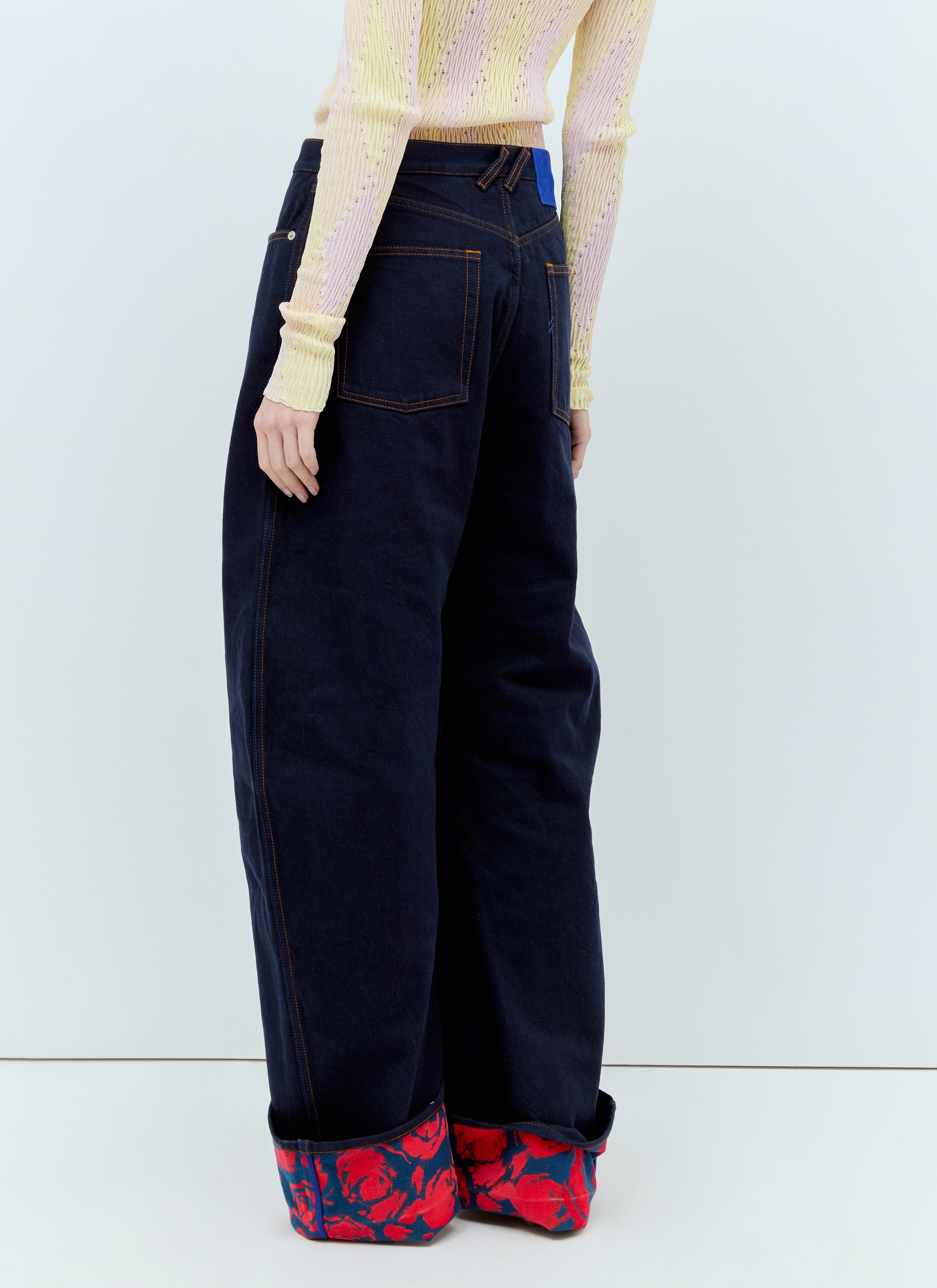 Burberry Women Rose Cuffs Heavyweight Jeans