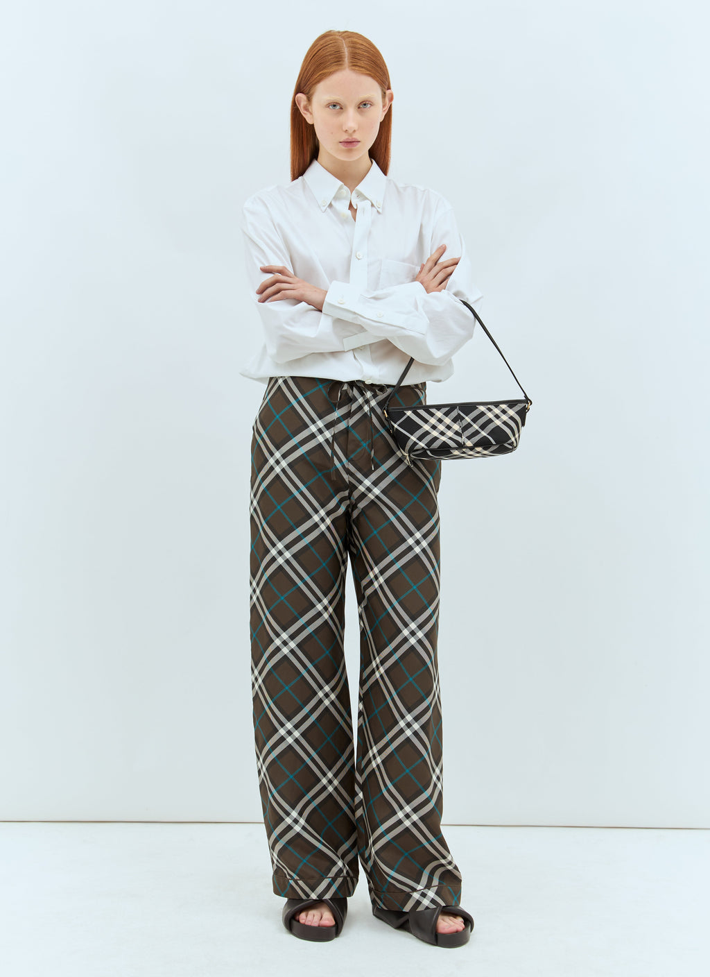 Burberry Women Check Silk Pants
