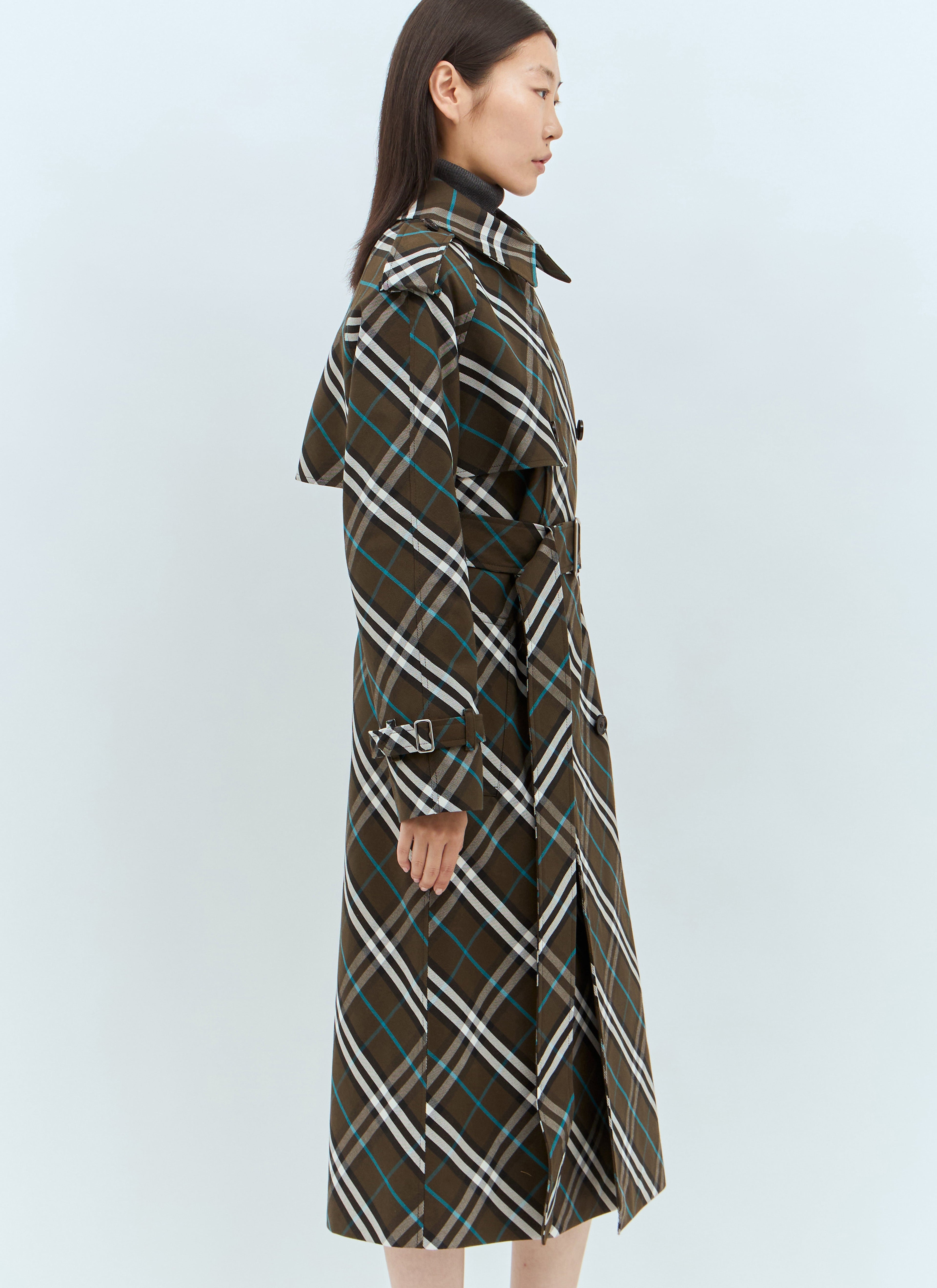 Burberry Women Check Twill Trench Coat