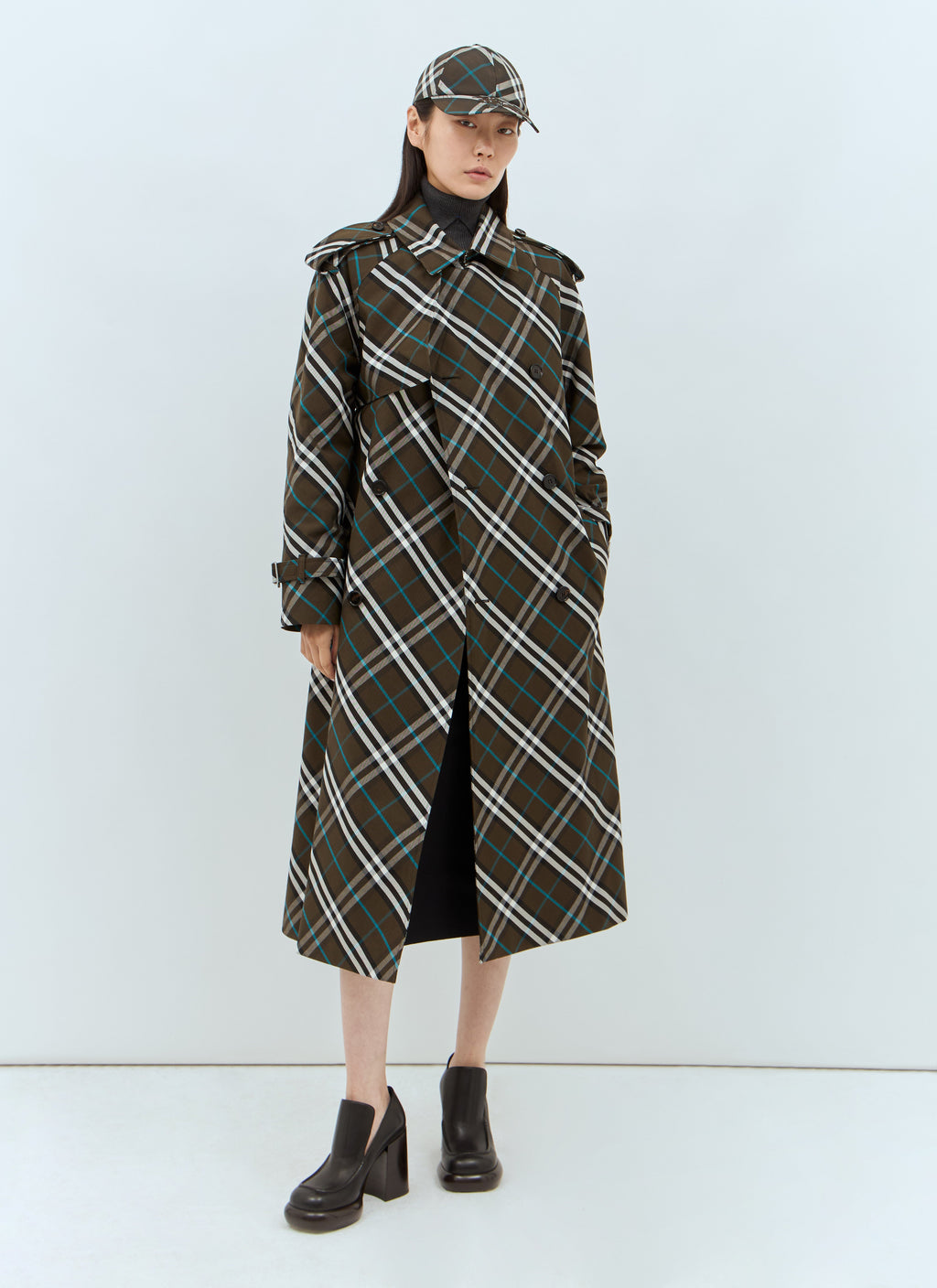 Burberry Women Check Twill Trench Coat