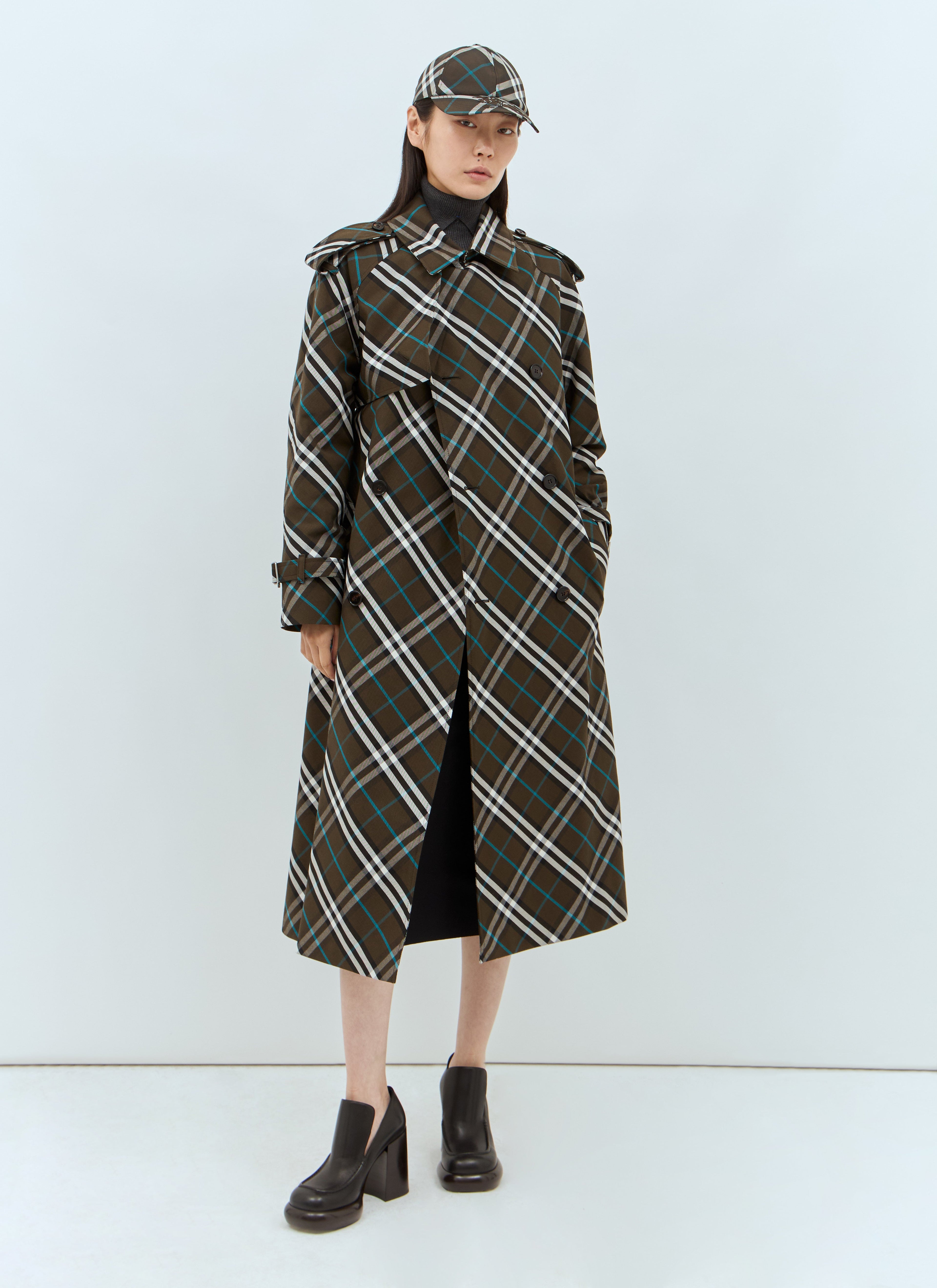 Burberry Women Check Twill Trench Coat