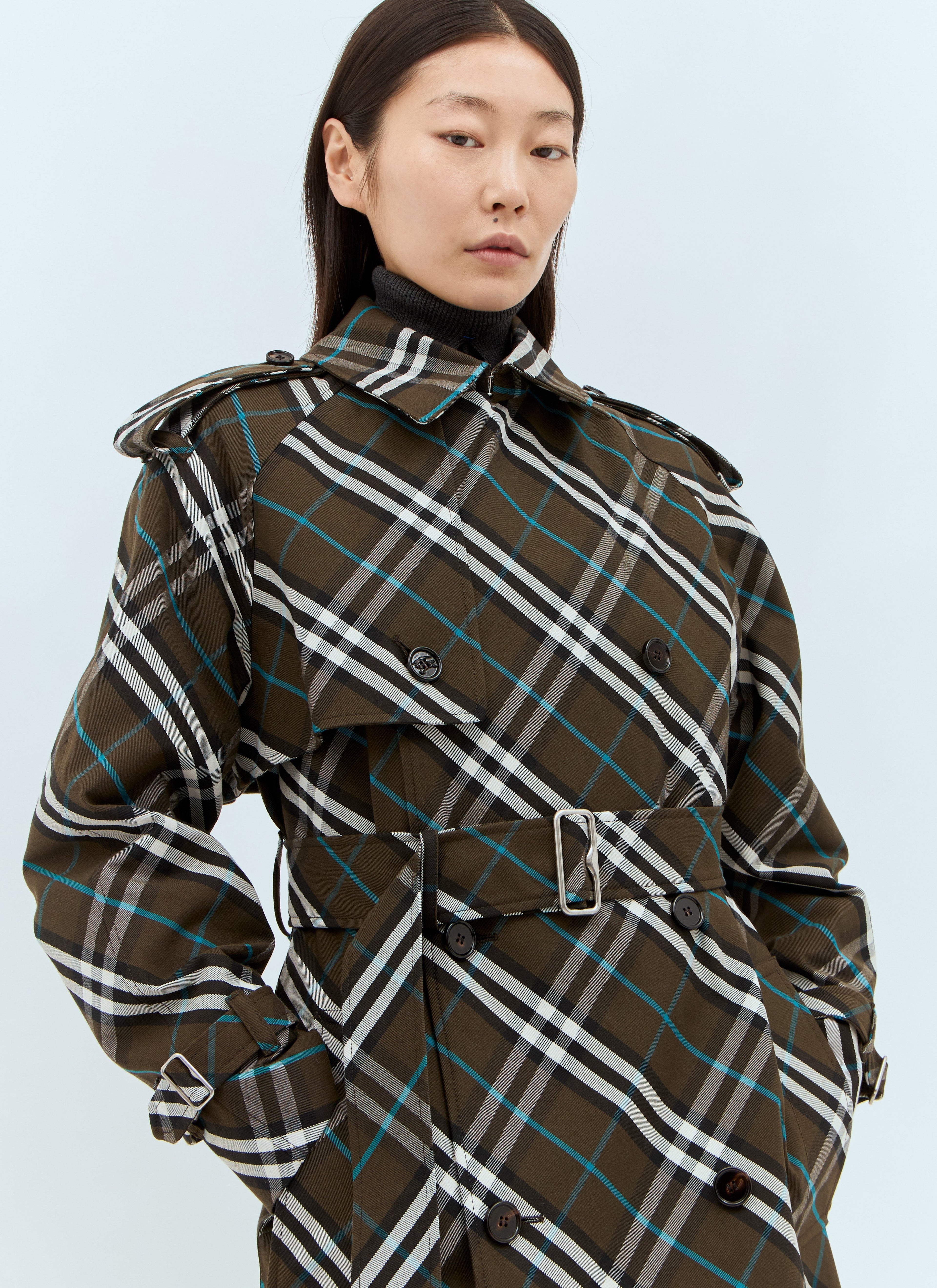 Burberry Women Check Twill Trench Coat