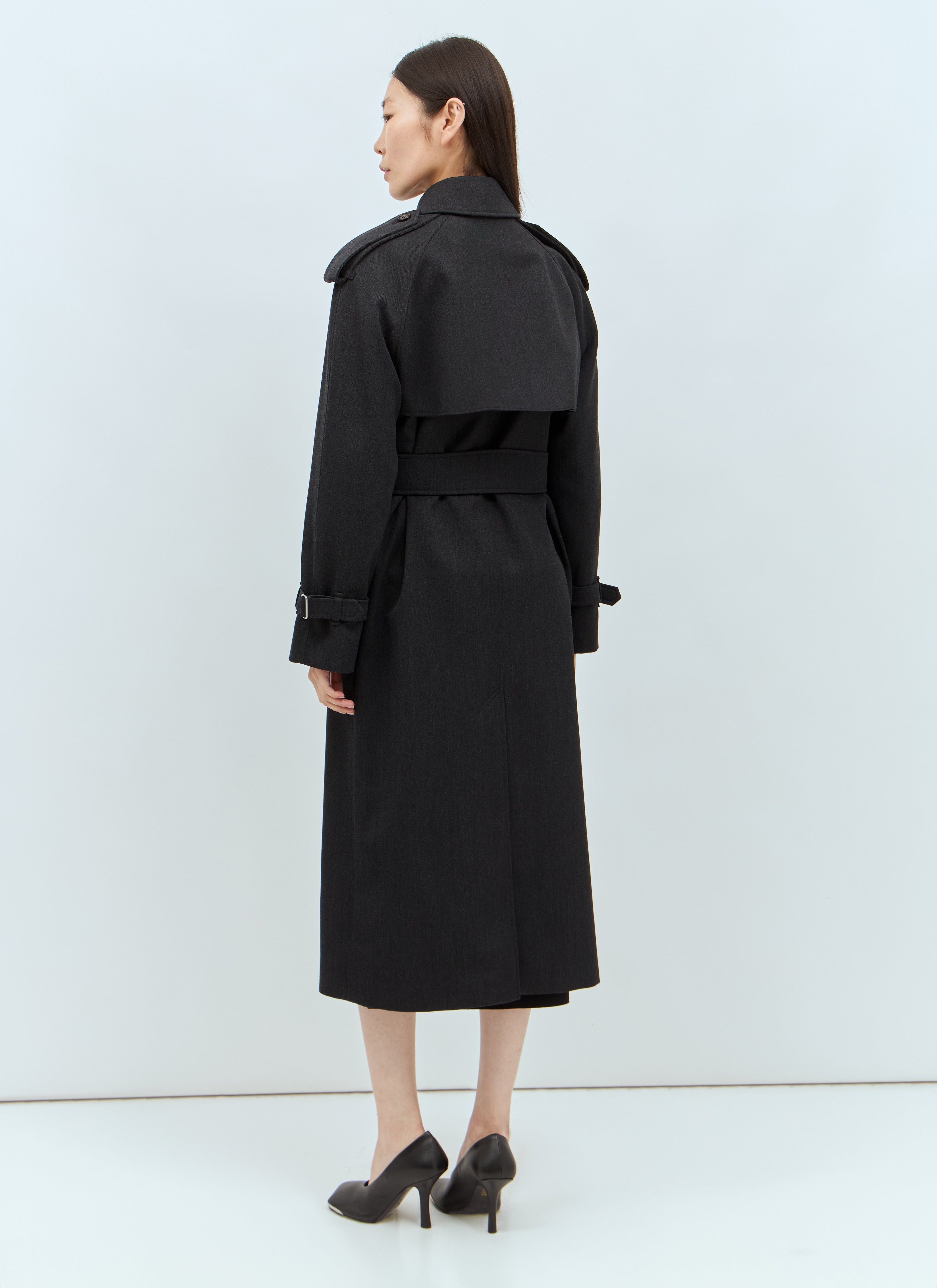 Burberry Women Long Wool Trench Coat