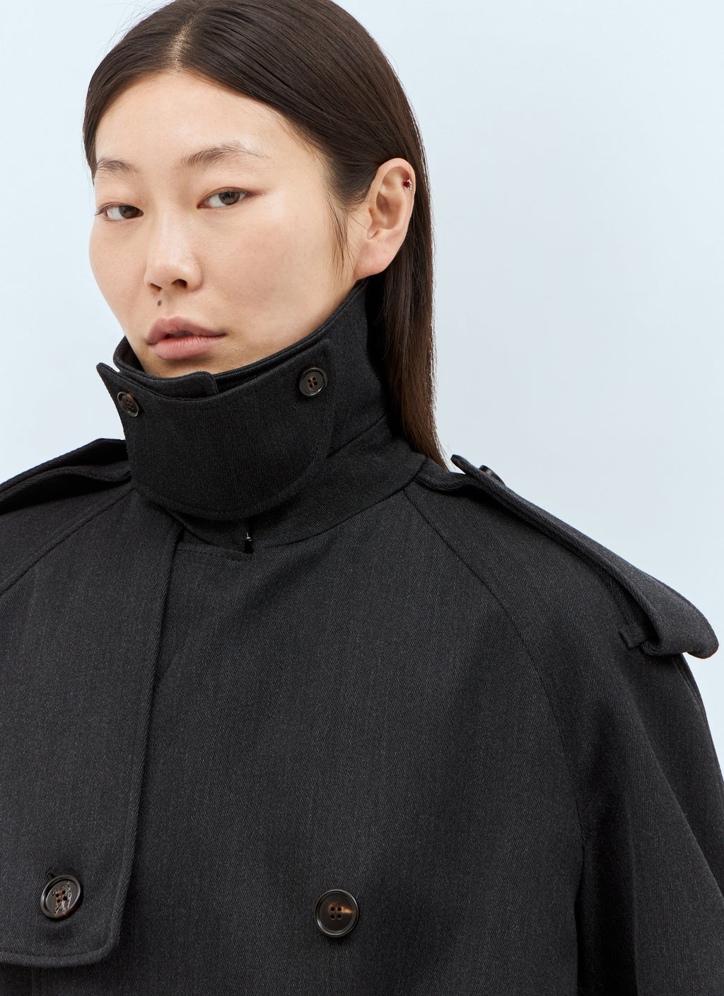 Burberry Women Long Wool Trench Coat