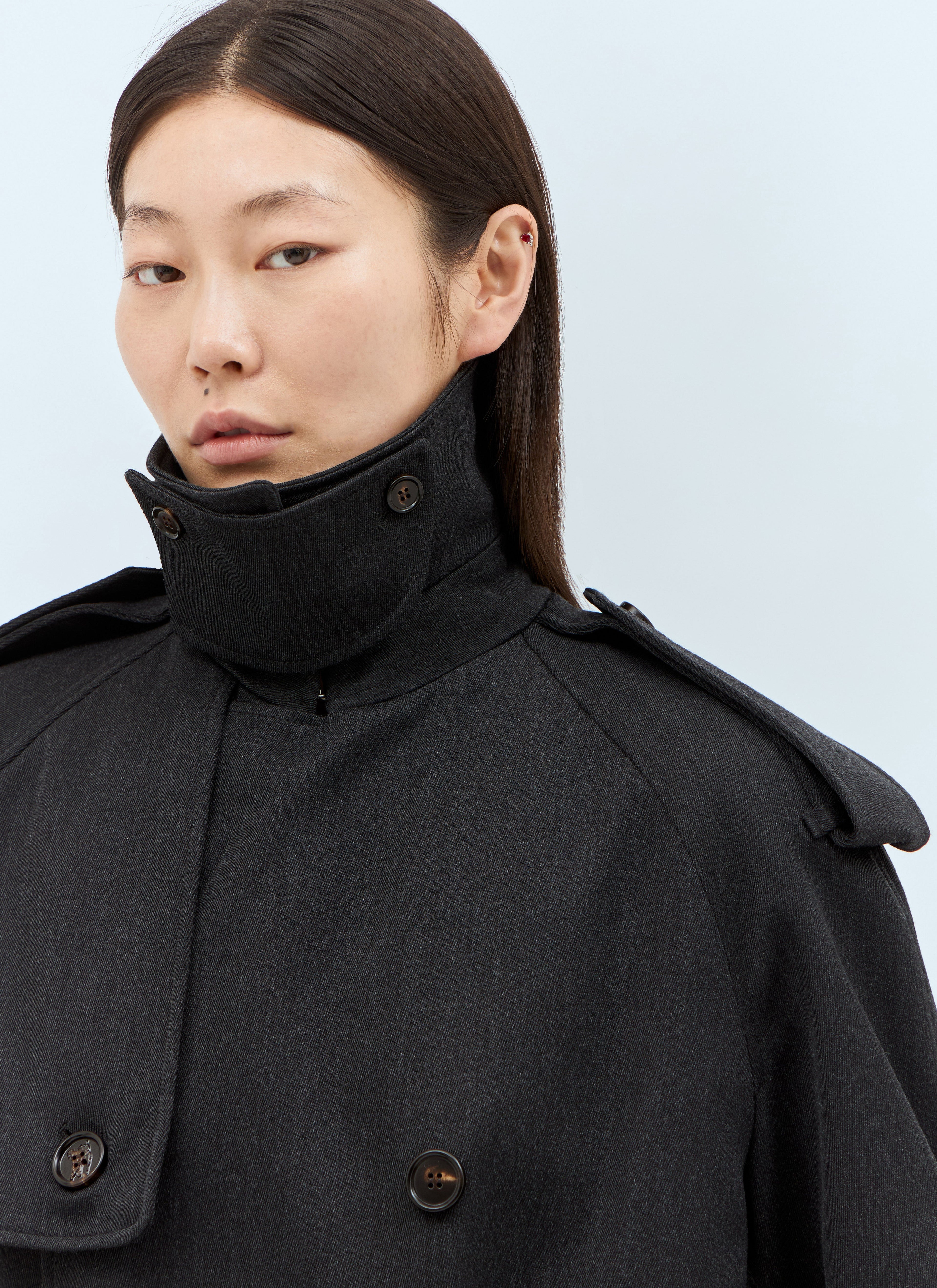 Burberry Women Long Wool Trench Coat