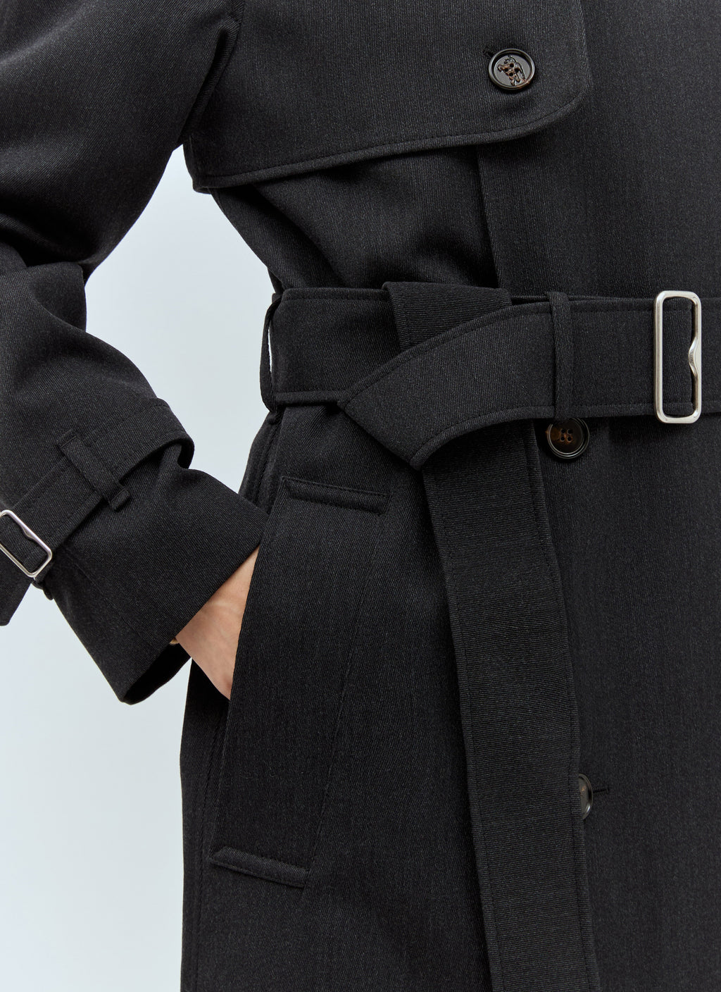 Burberry Women Long Wool Trench Coat