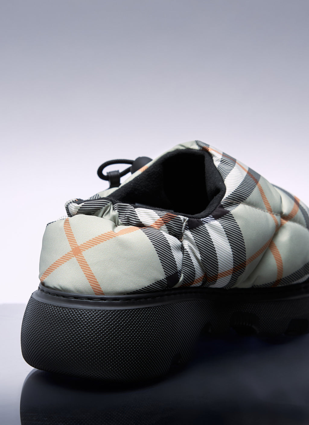 Burberry Women Check Nylon-Blend Pillow Mule