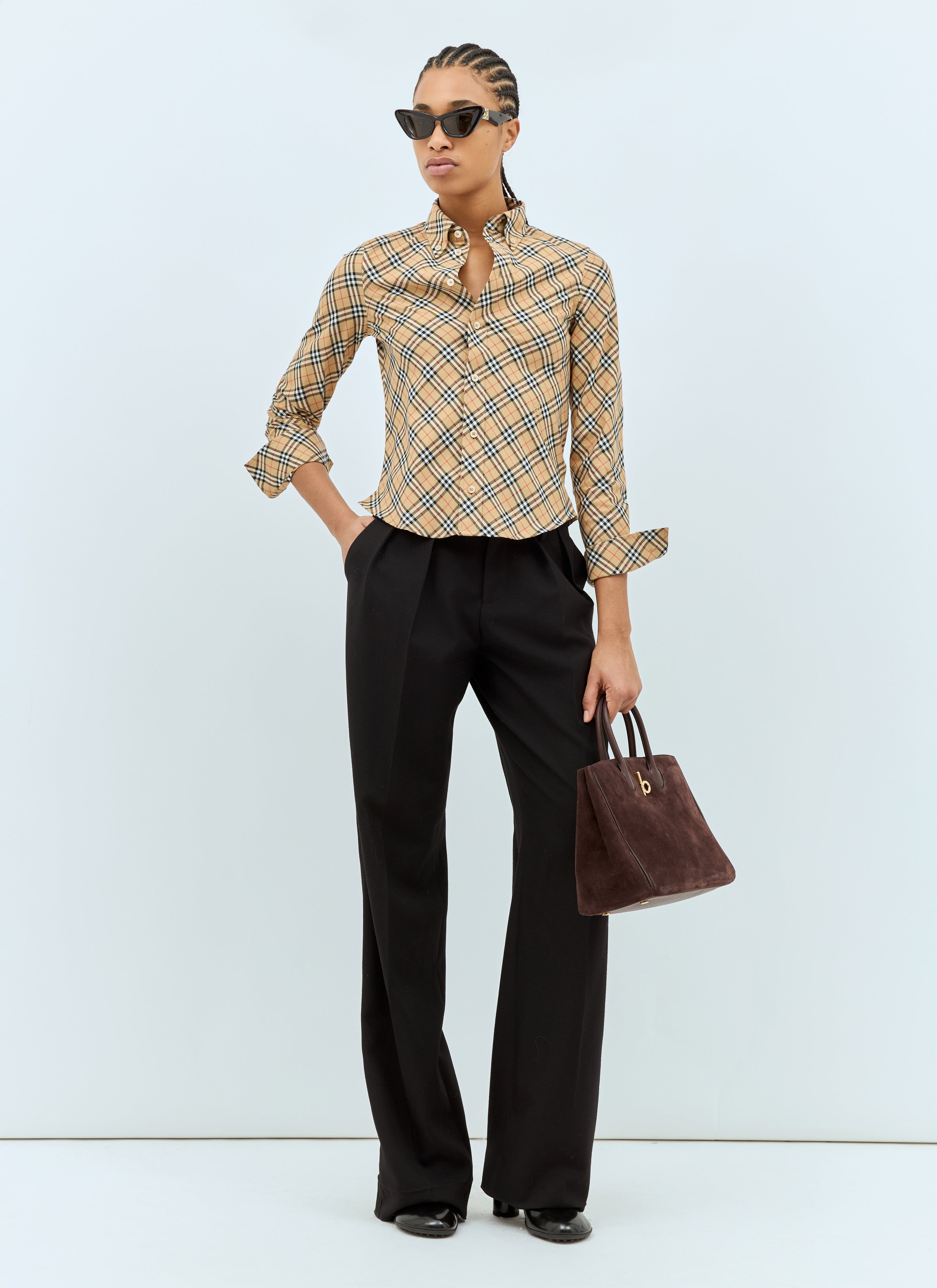 Burberry Women Check Cotton Shirt
