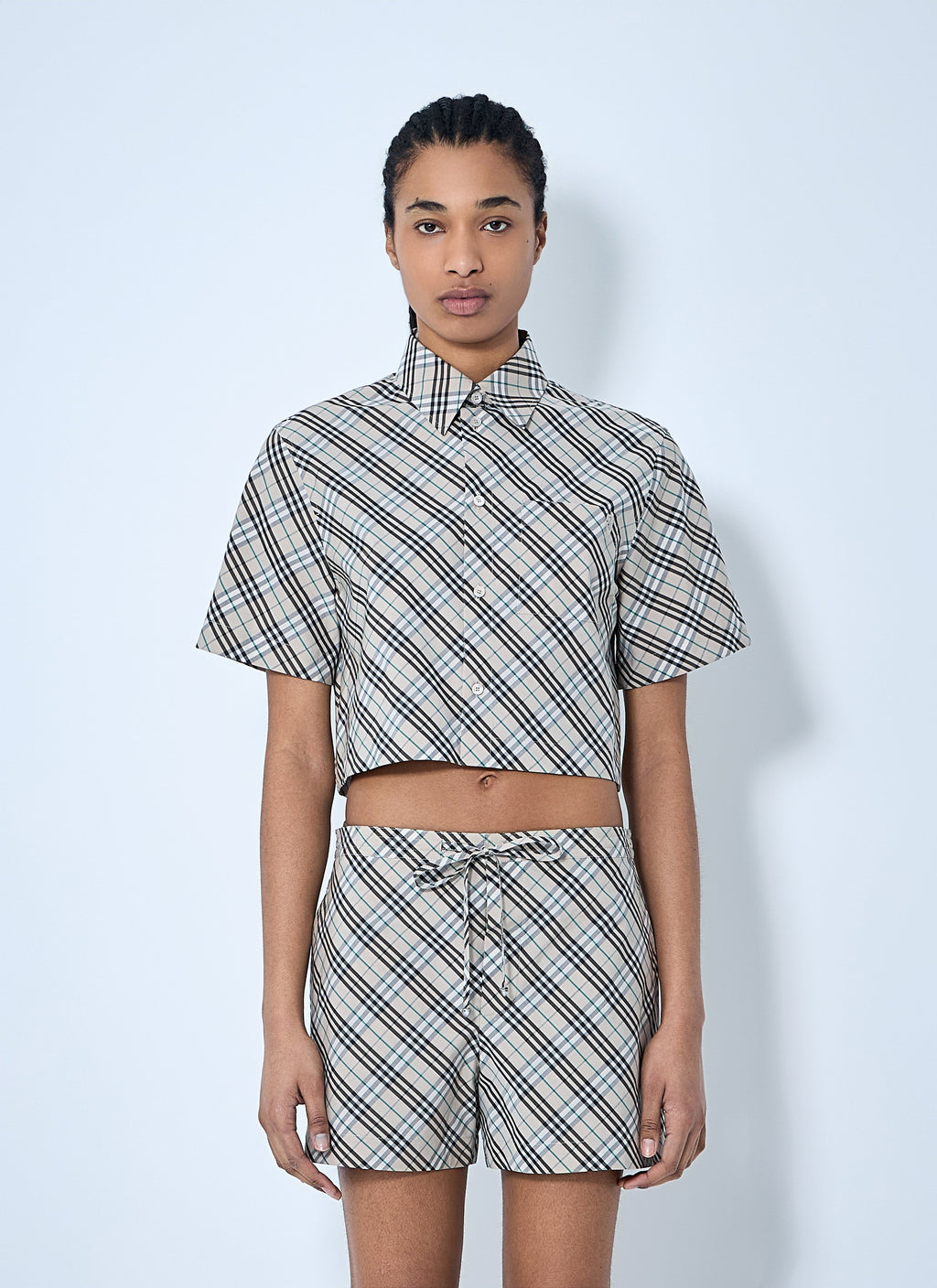 Burberry Women Crop Check Shirt