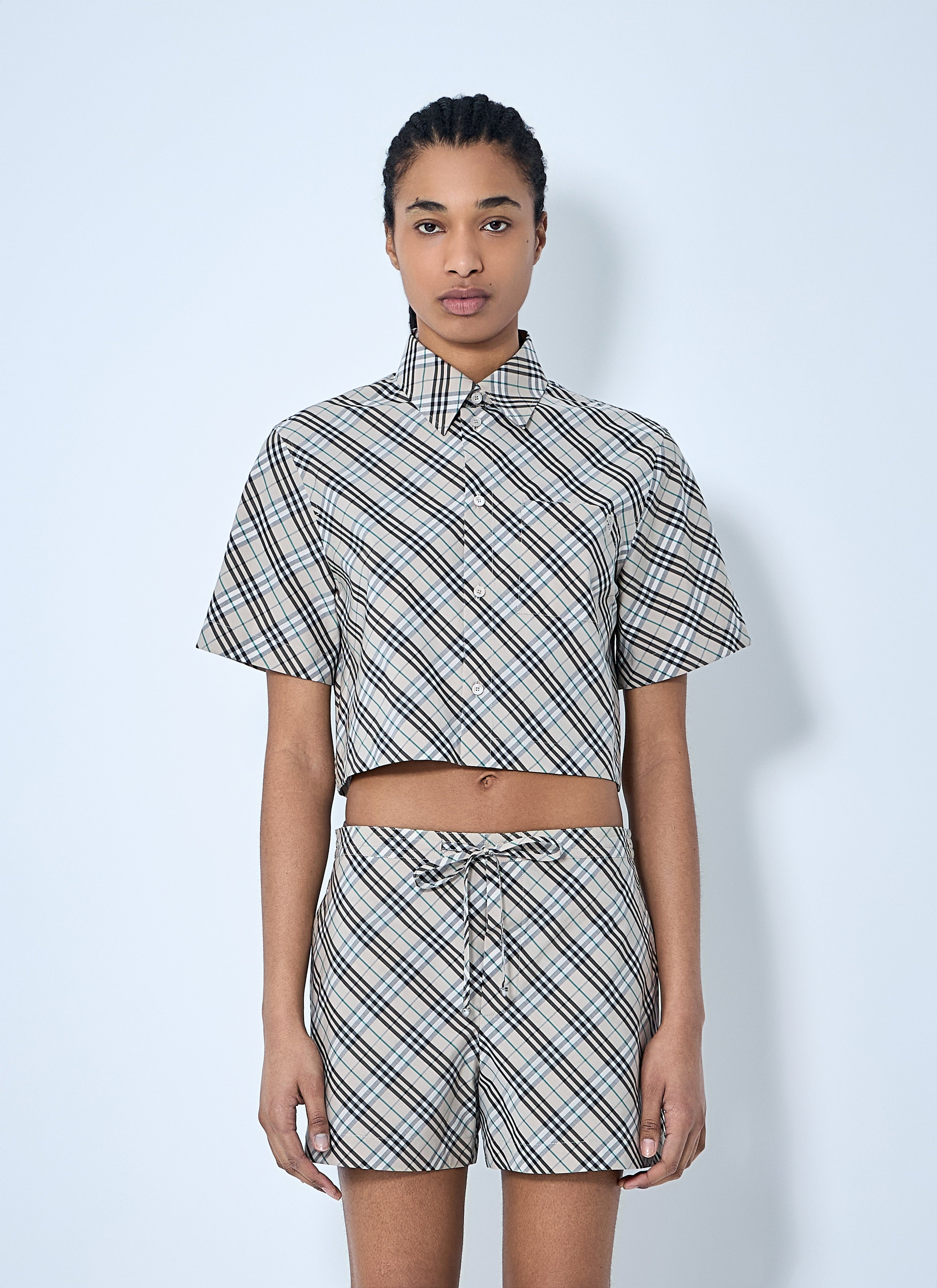 Burberry Women Crop Check Shirt