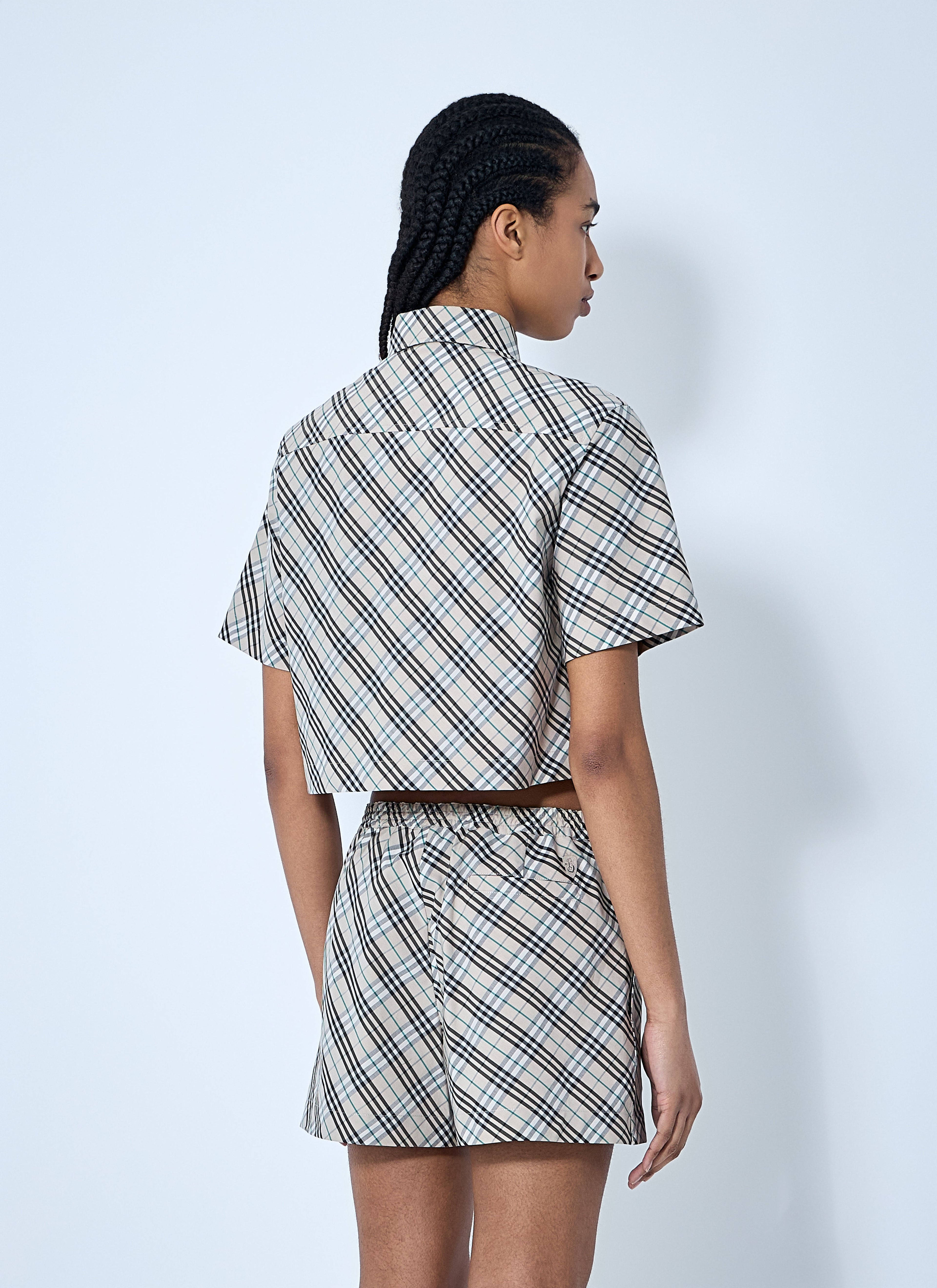 Burberry Women Crop Check Shirt