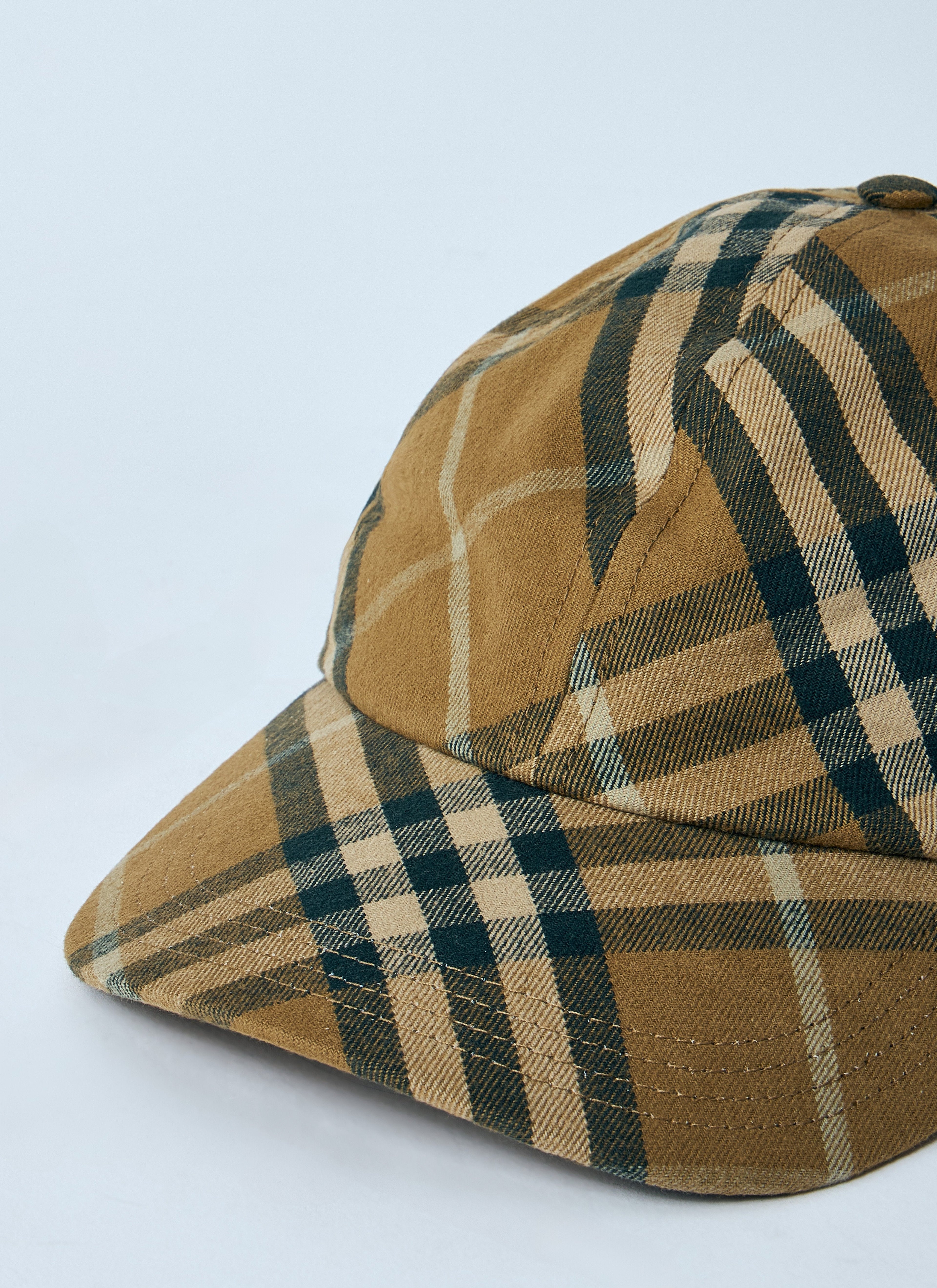 Burberry Men Check Cotton Baseball Cap