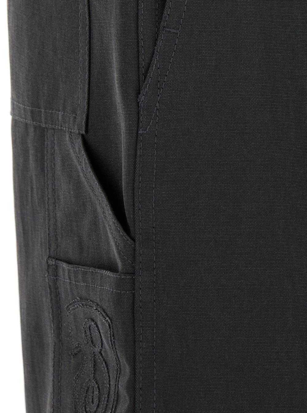 Burberry Men Black Pants With Logo Embroidery On The Side And Turn - Up Checked Hem In Cotton Man - EZE Fashion®