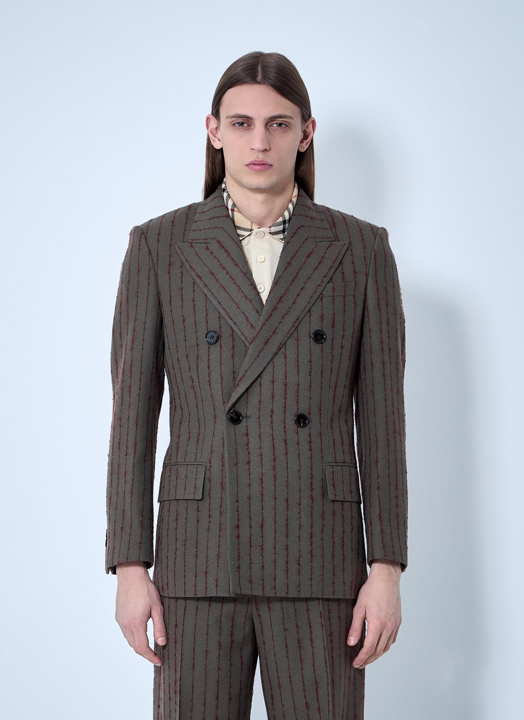 Burberry Men Striped Wool Tailored Blazer - EZE Fashion®
