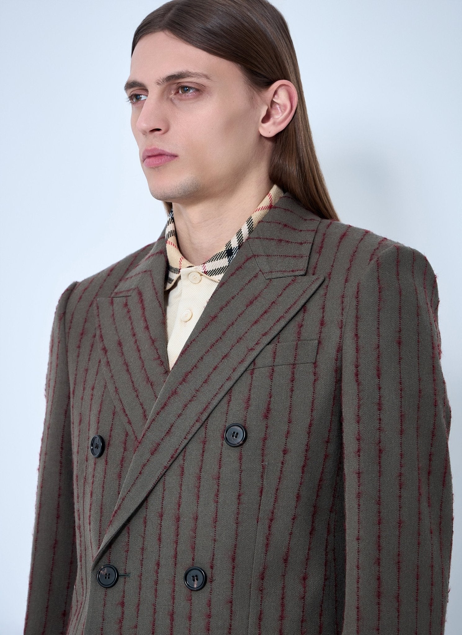 Burberry Men Striped Wool Tailored Blazer - EZE Fashion®