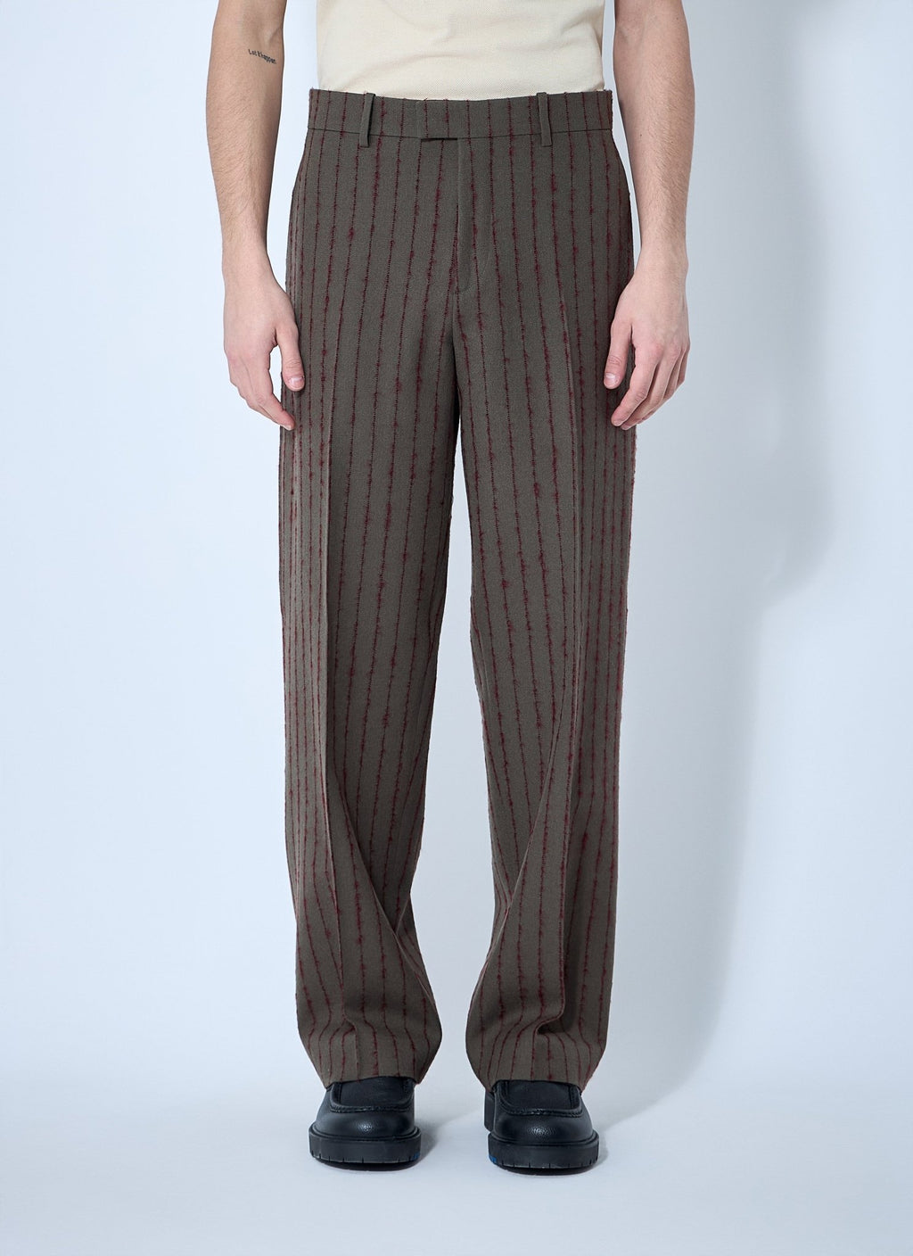 Burberry Men Striped Wool Tailored Pants - EZE Fashion®