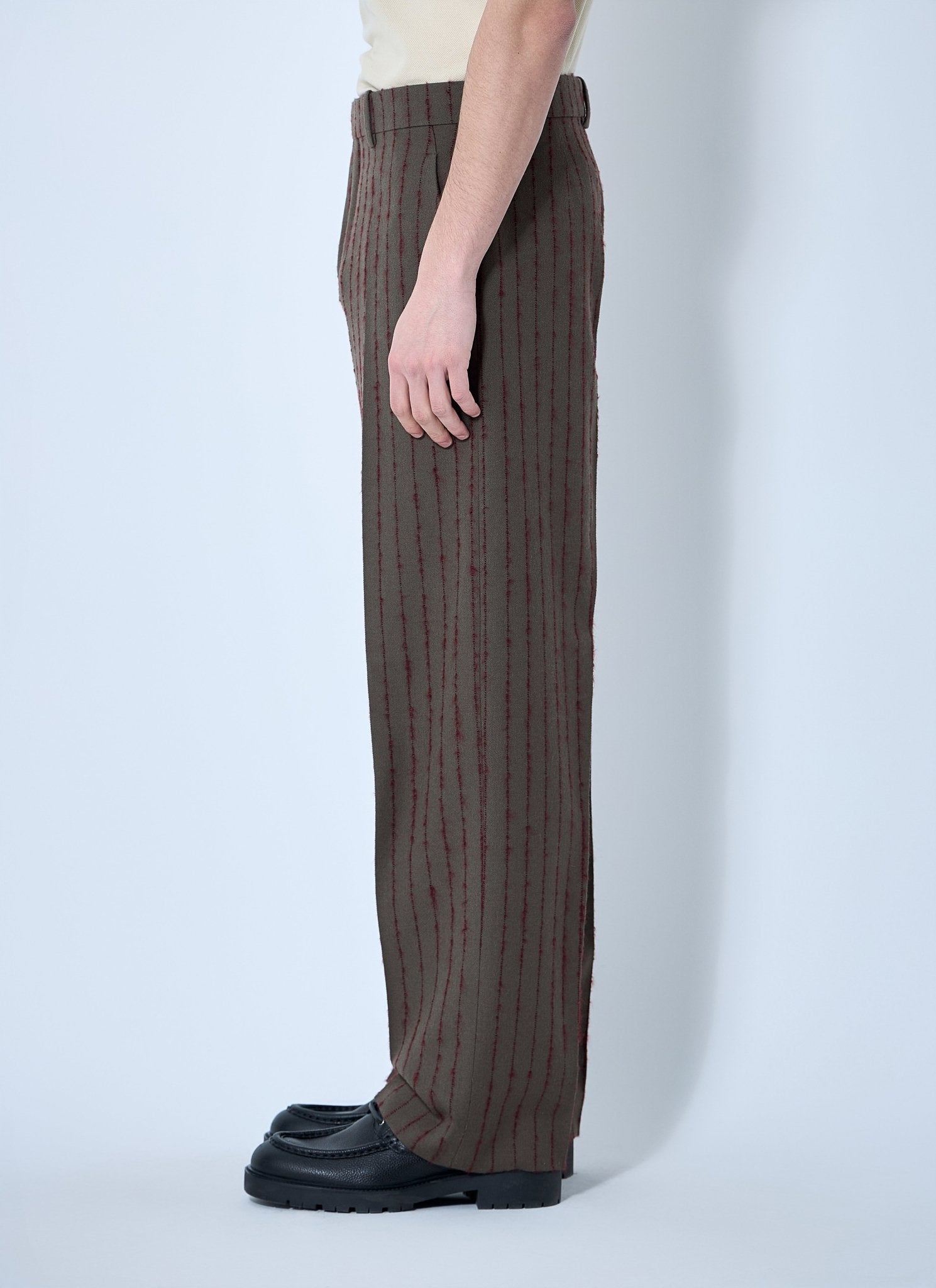 Burberry Men Striped Wool Tailored Pants - EZE Fashion®