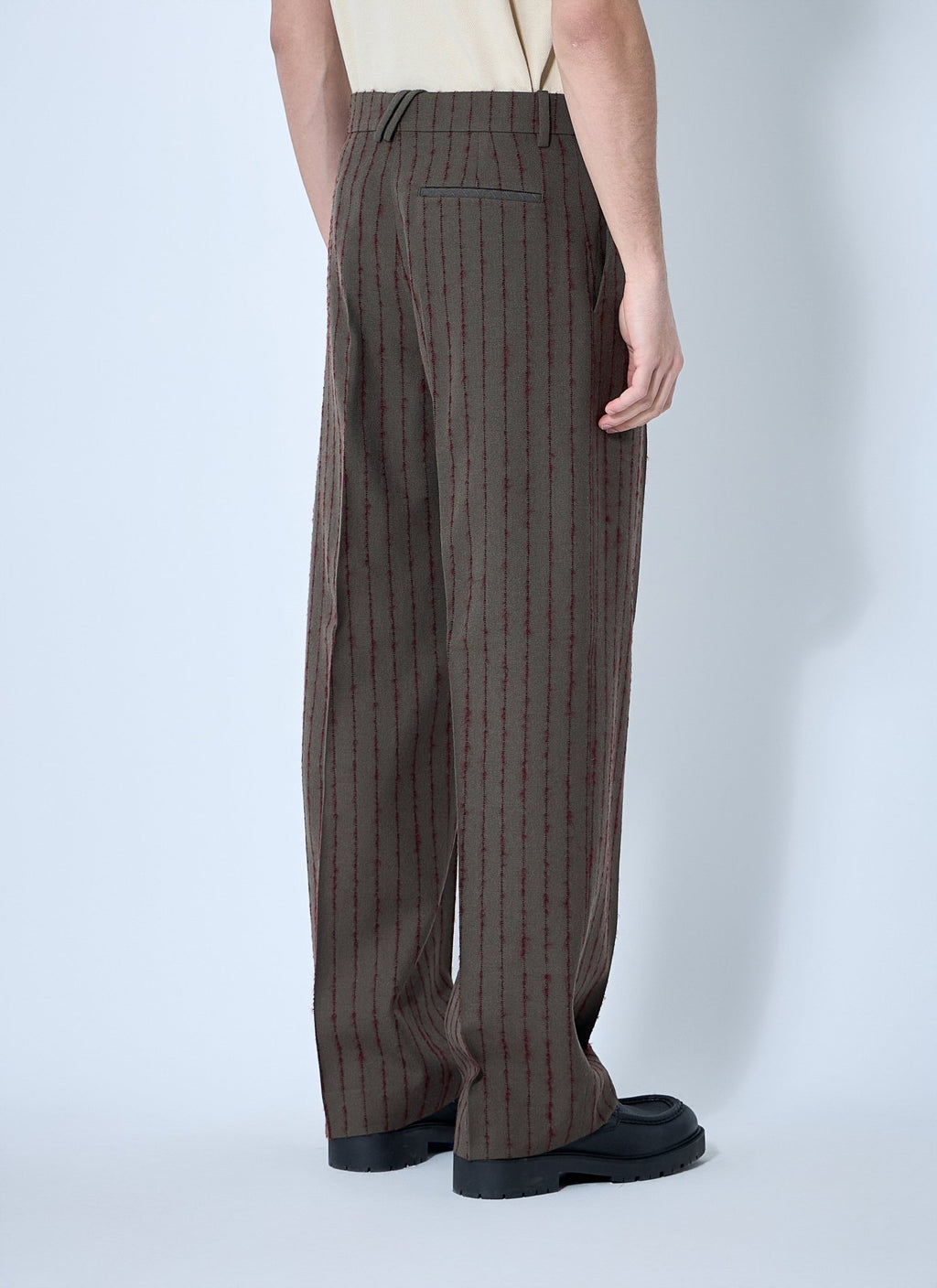 Burberry Men Striped Wool Tailored Pants - EZE Fashion®