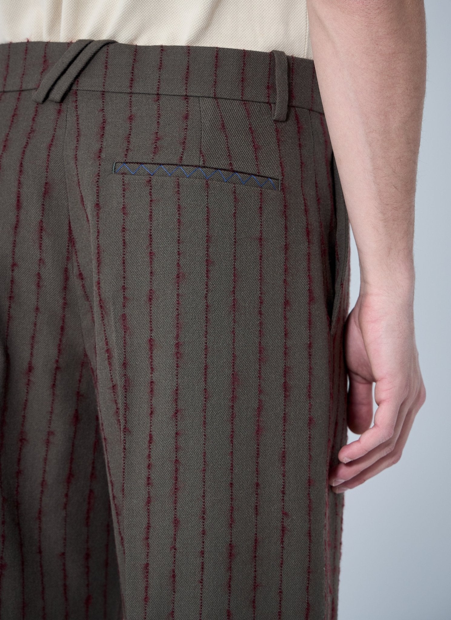 Burberry Men Striped Wool Tailored Pants - EZE Fashion®