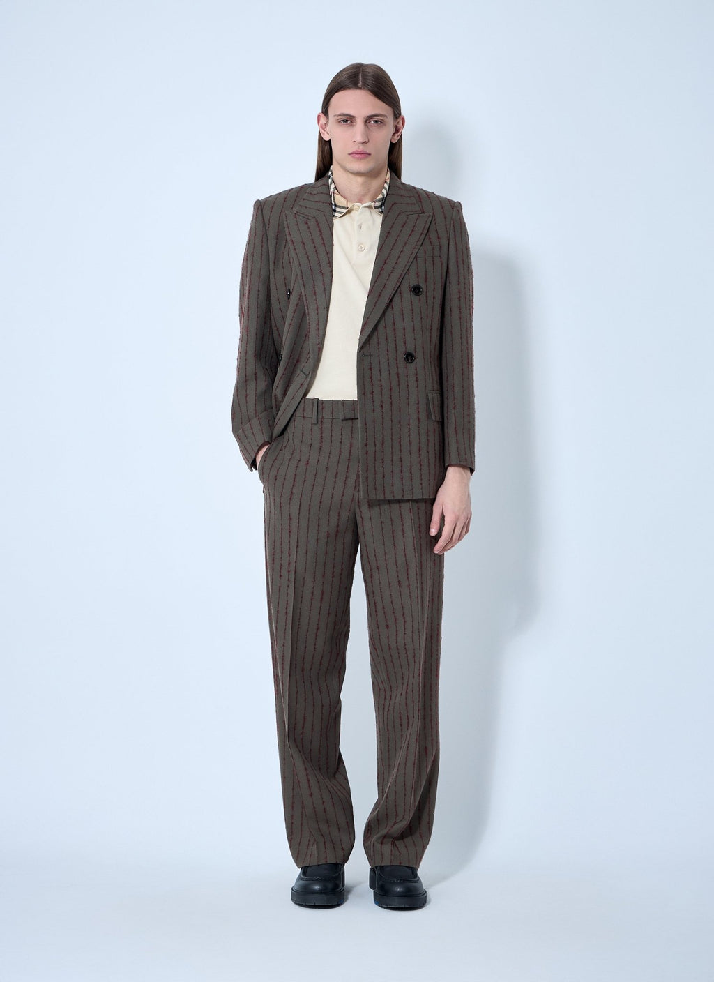 Burberry Men Striped Wool Tailored Pants - EZE Fashion®