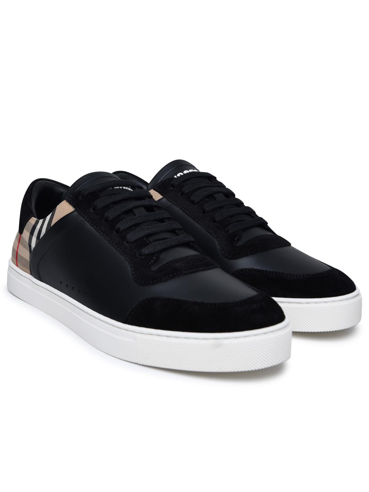 Burberry 'Stevie' Black Leather Sneakers Men - EZE Fashion®
