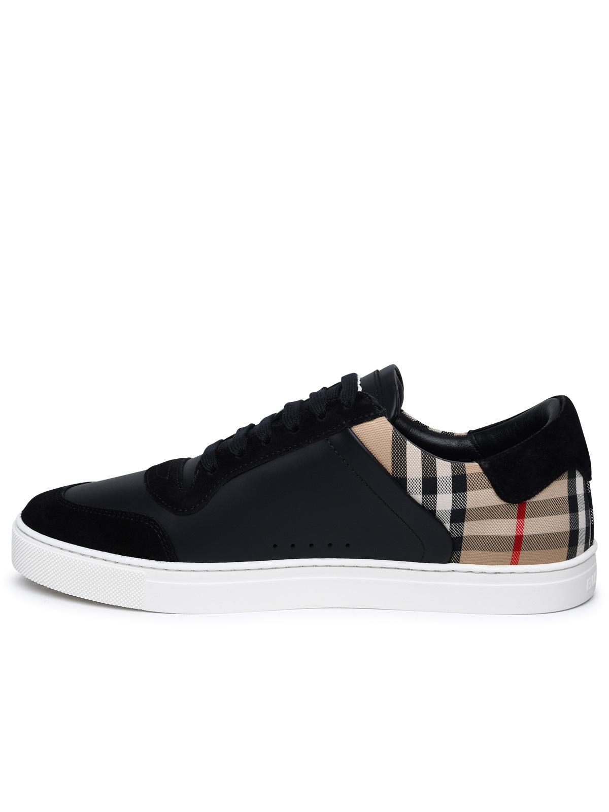 Burberry 'Stevie' Black Leather Sneakers Men - EZE Fashion®
