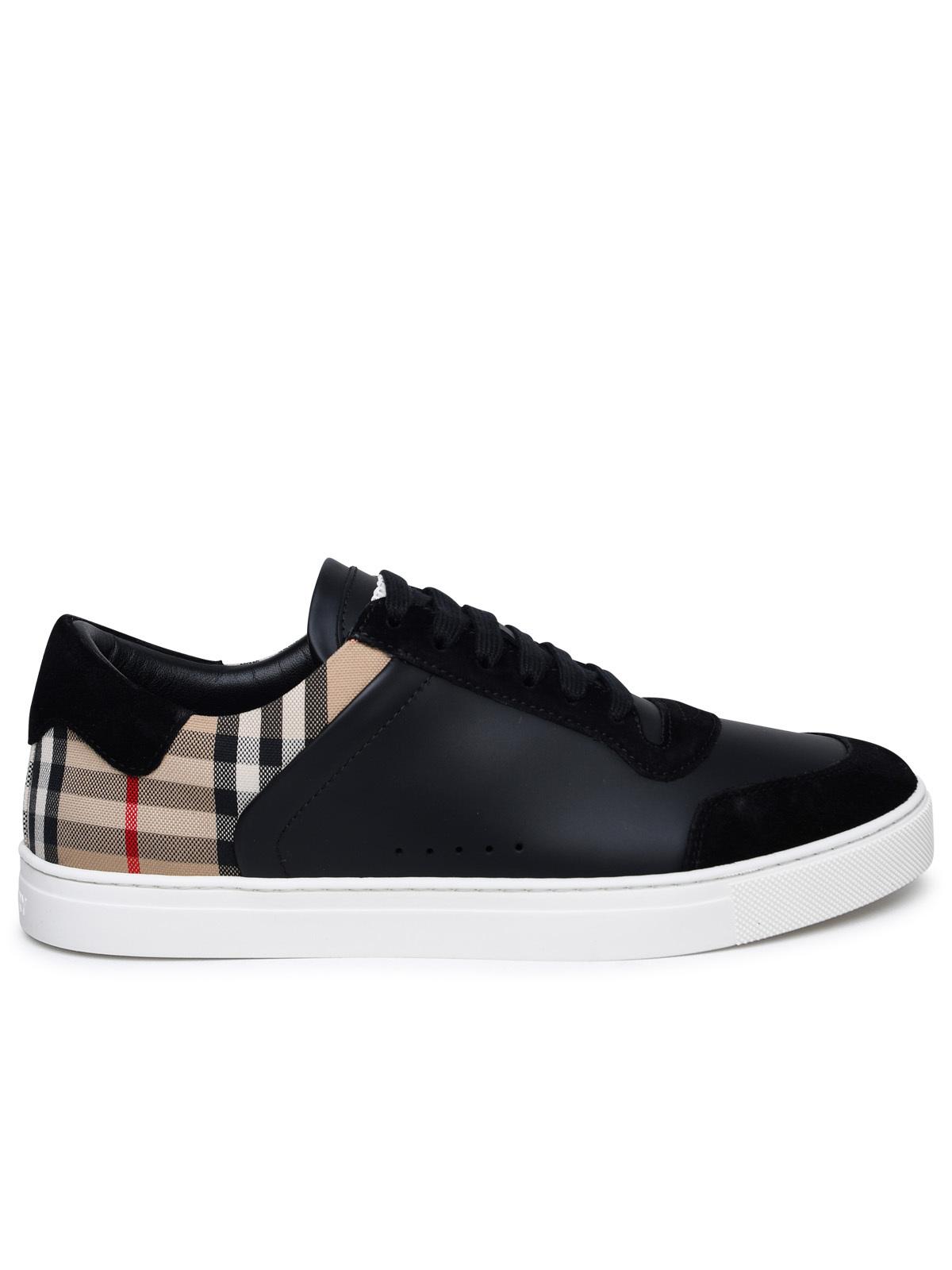 Burberry 'Stevie' Black Leather Sneakers Men - EZE Fashion®