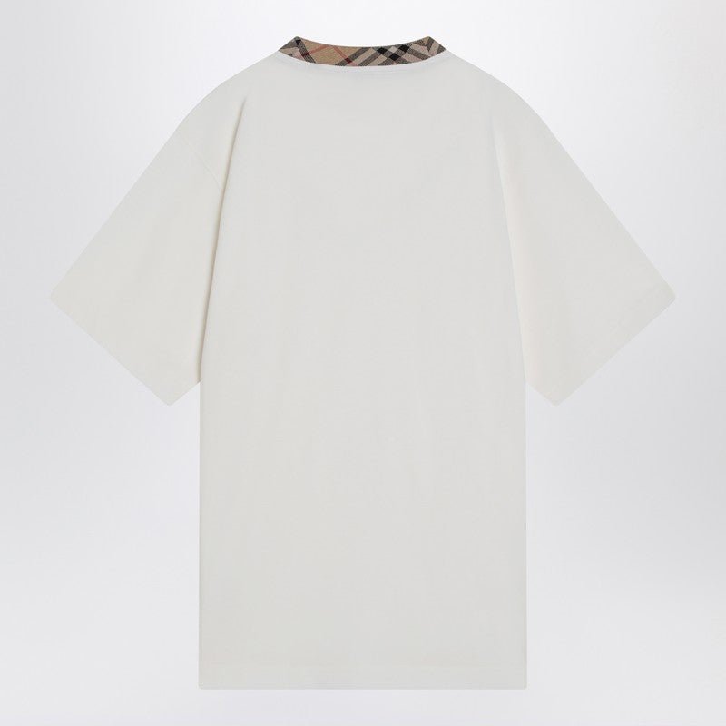 Burberry White Cotton T-Shirt With Check Finishes Men - EZE Fashion®
