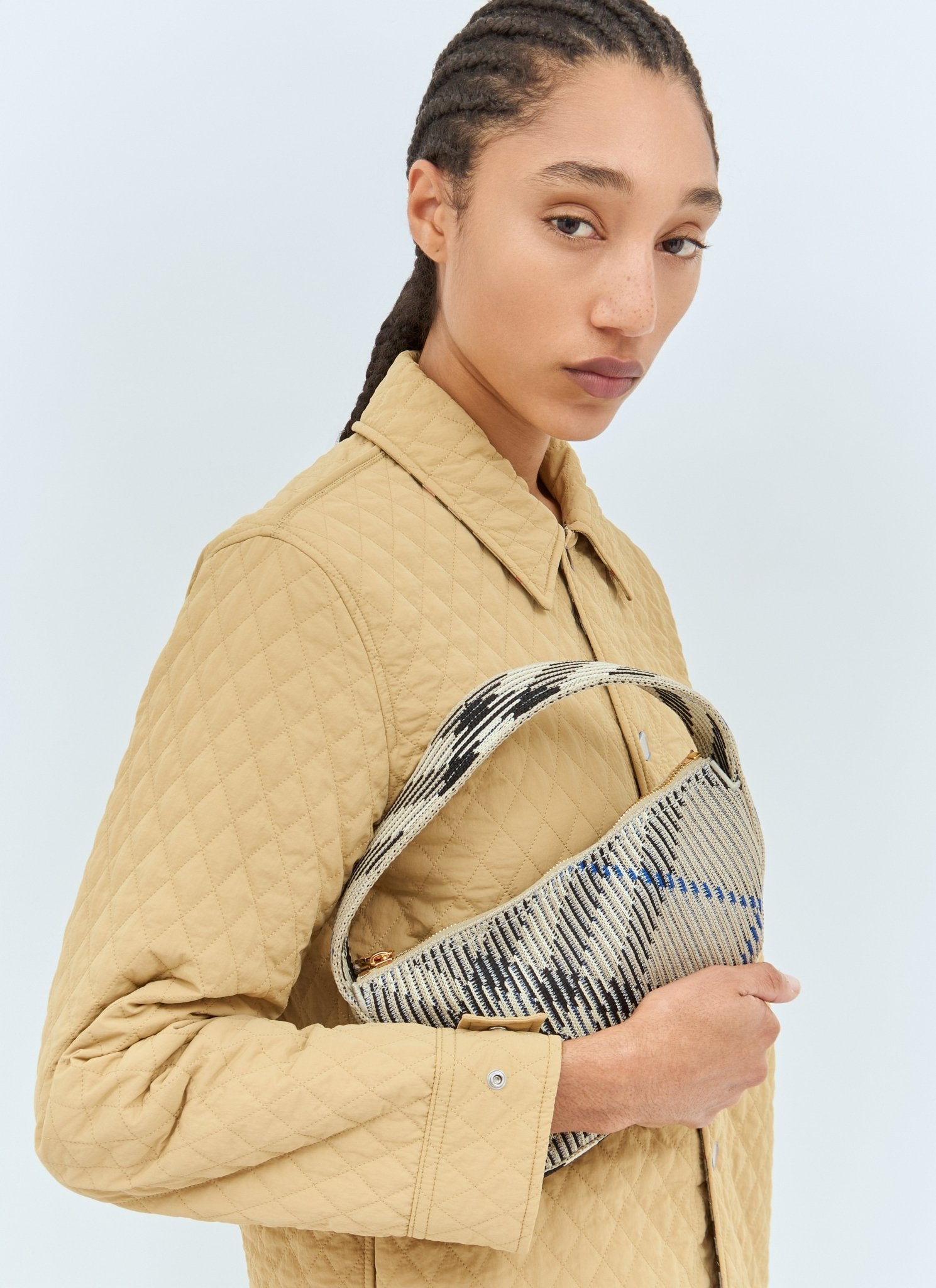 Burberry Women Check Mini Knitted Shoulder Bag - EZE Fashion®