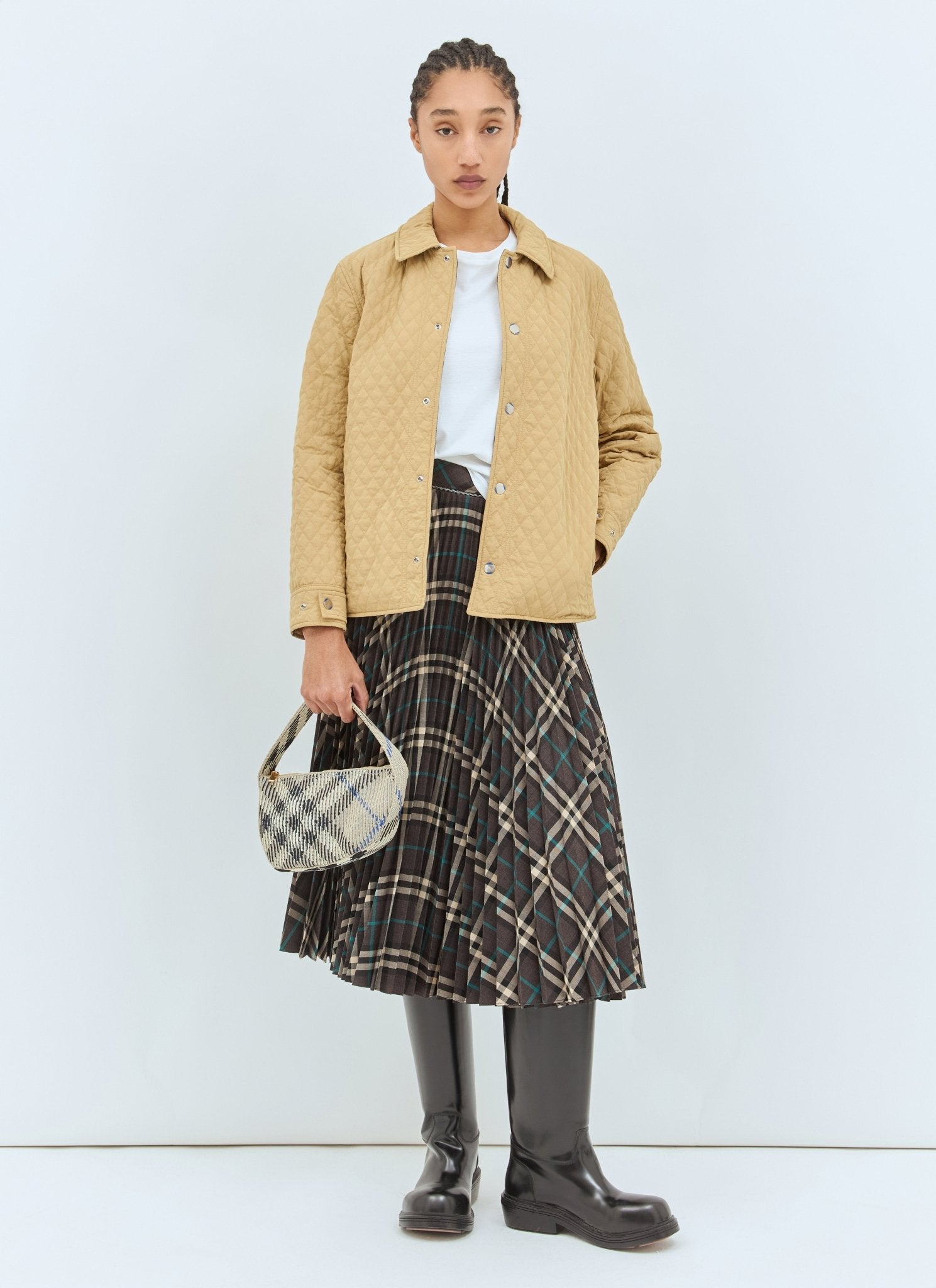 Burberry Women Check Mini Knitted Shoulder Bag - EZE Fashion®